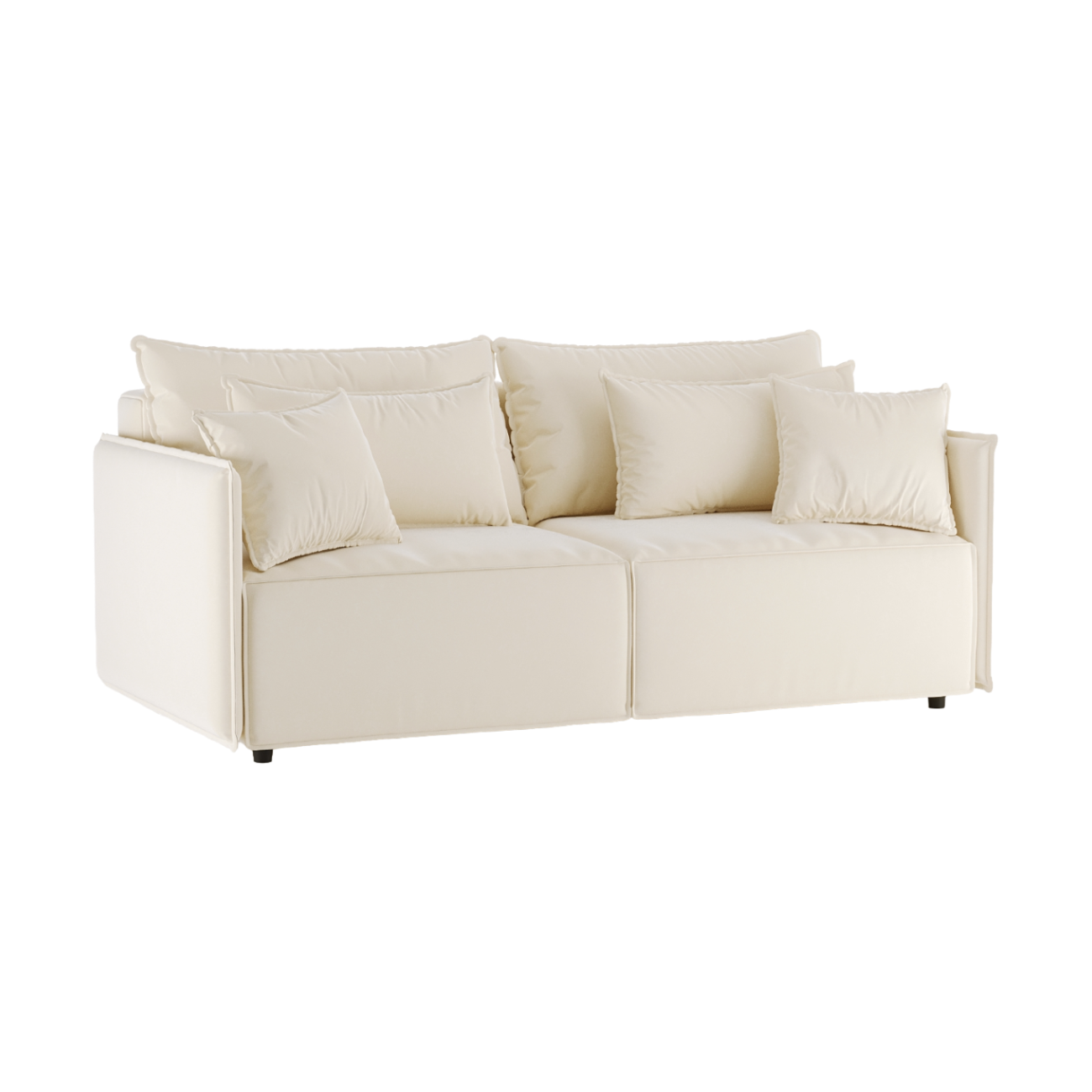 Sofa aus Samt mit Schlaf-Funktion FABIEN beige