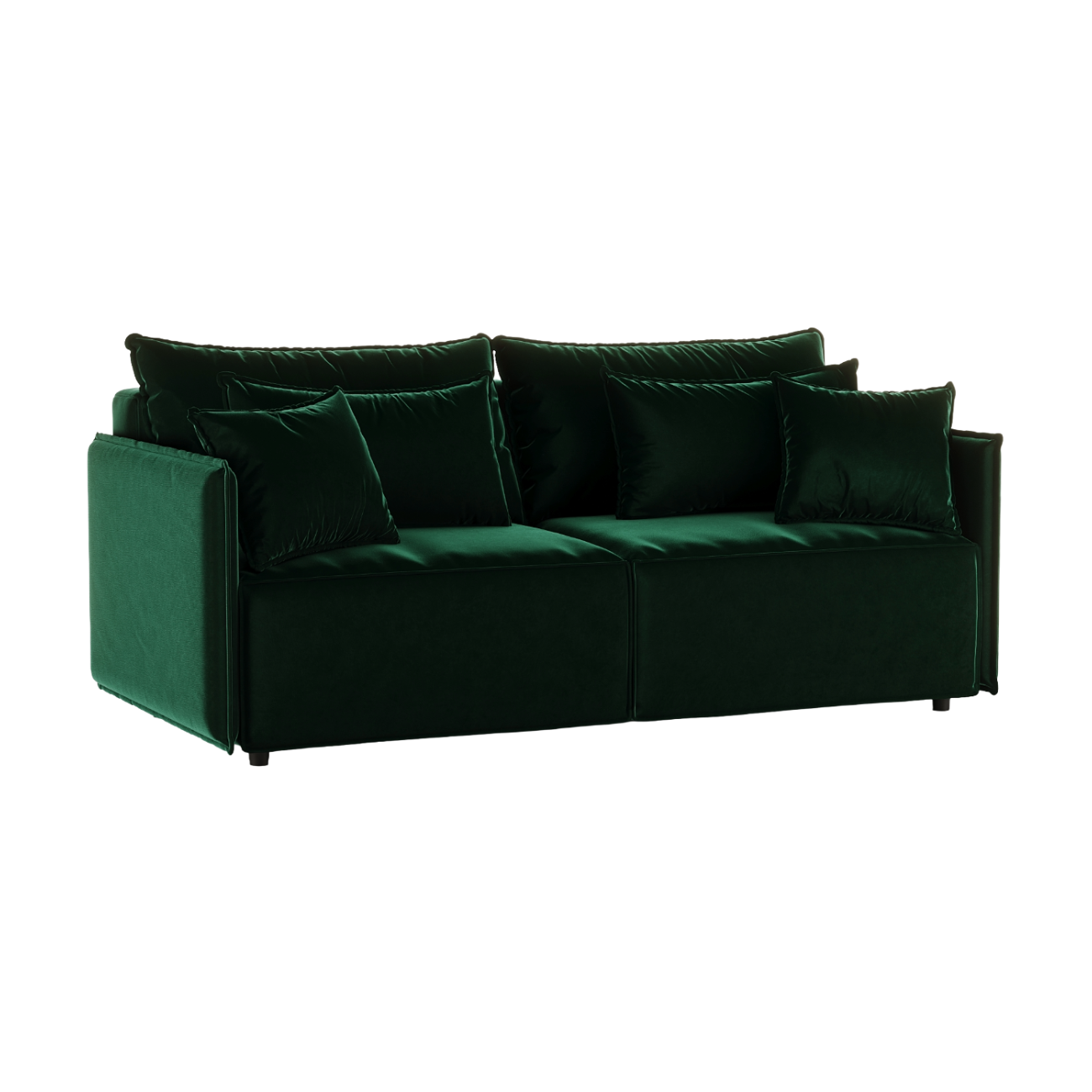Velvet sofa with sleeping function FABIEN dark green