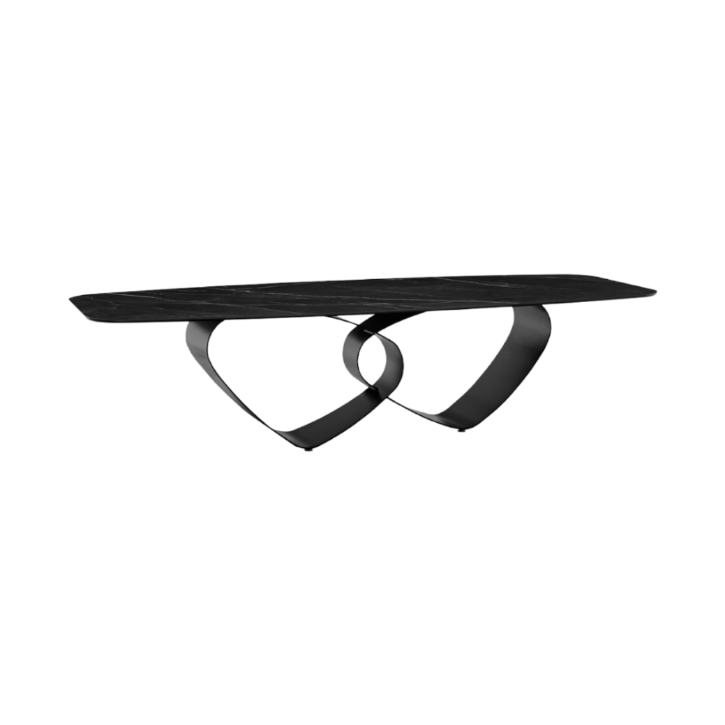 Tisch BREEZE mit schwarzer Platte und schwarzem Gestell