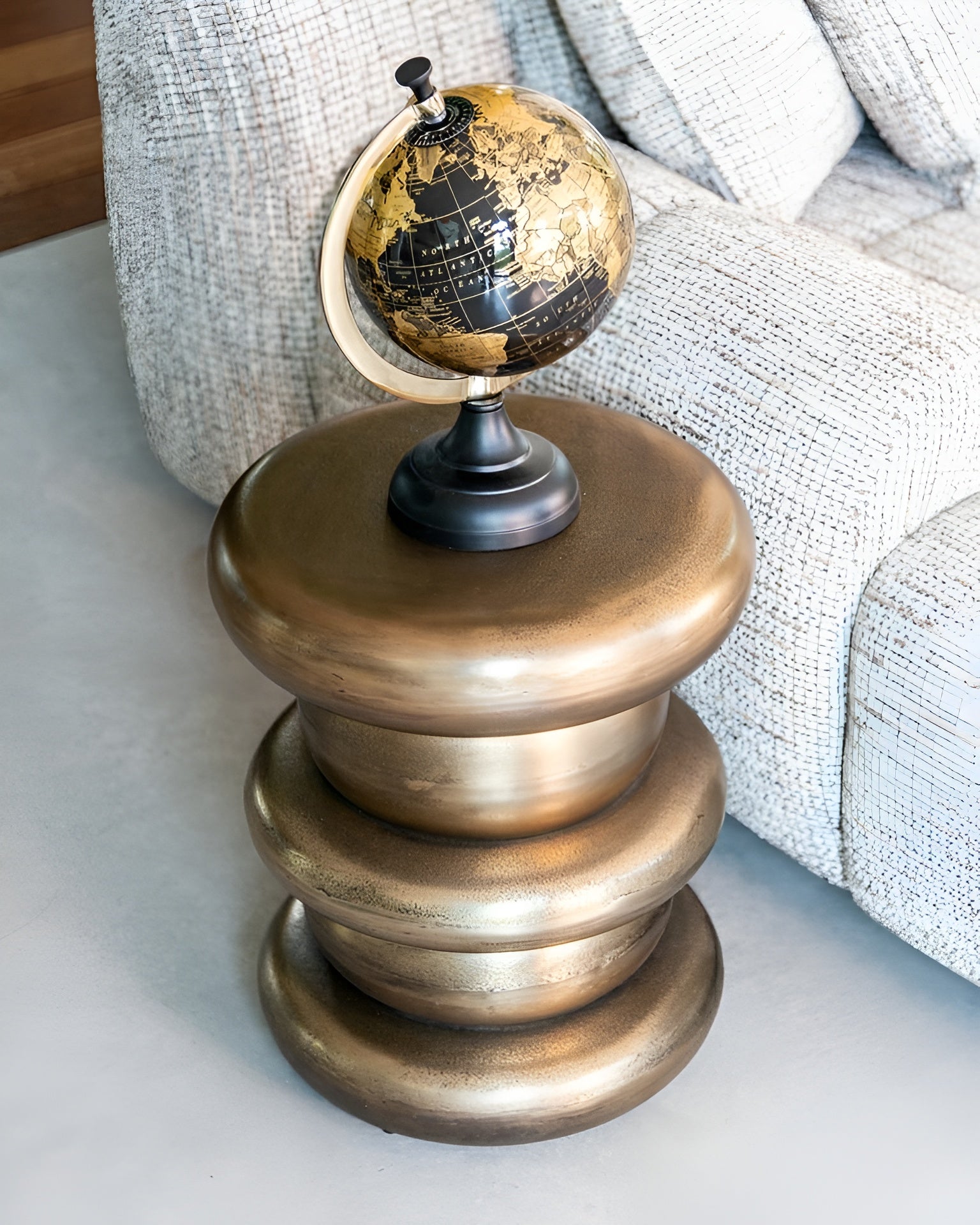 ELA Antique Gold Side Table