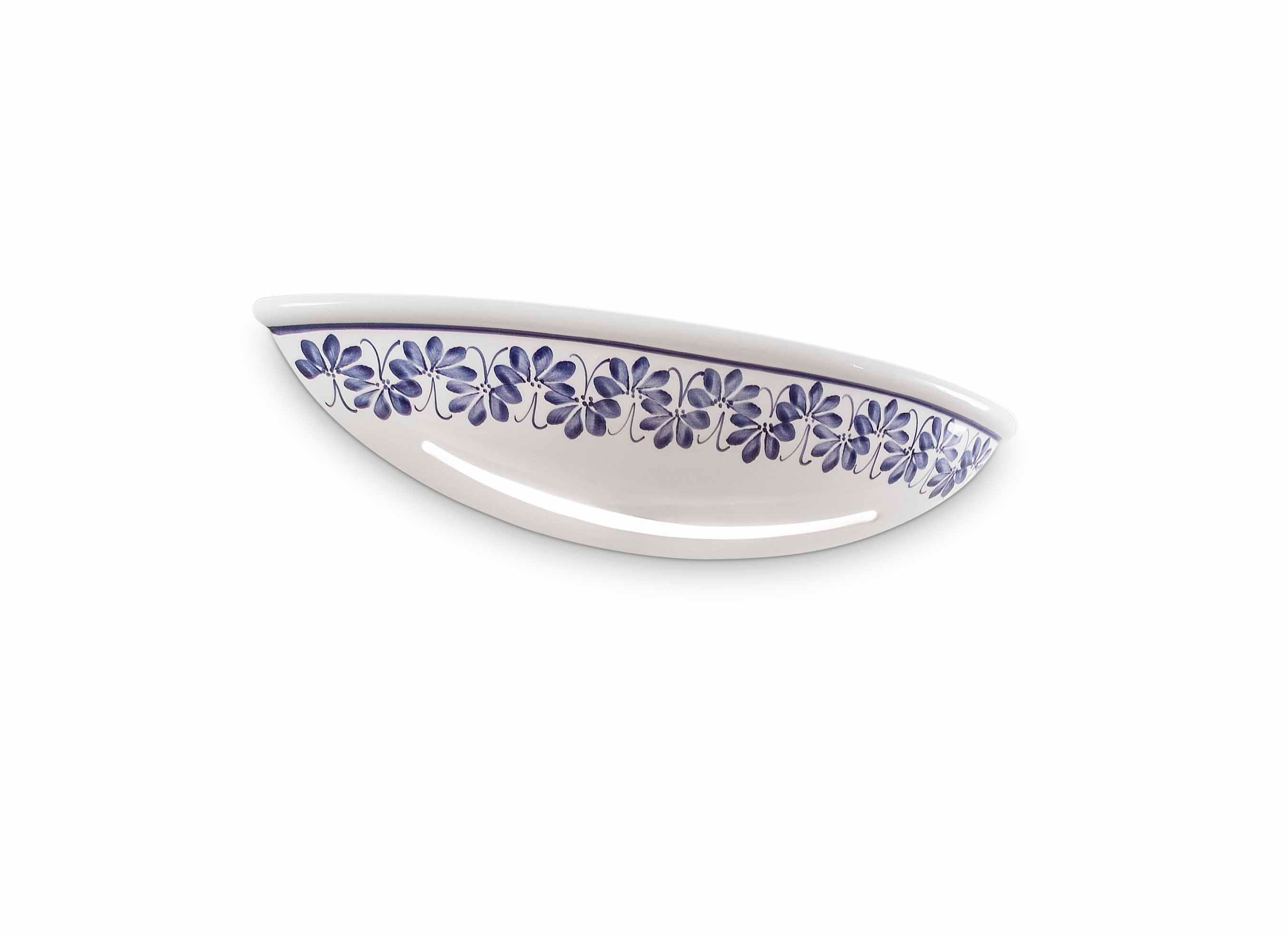Kinkiet ceramiczny TRIESTE biały z kobaltowym wzorem
