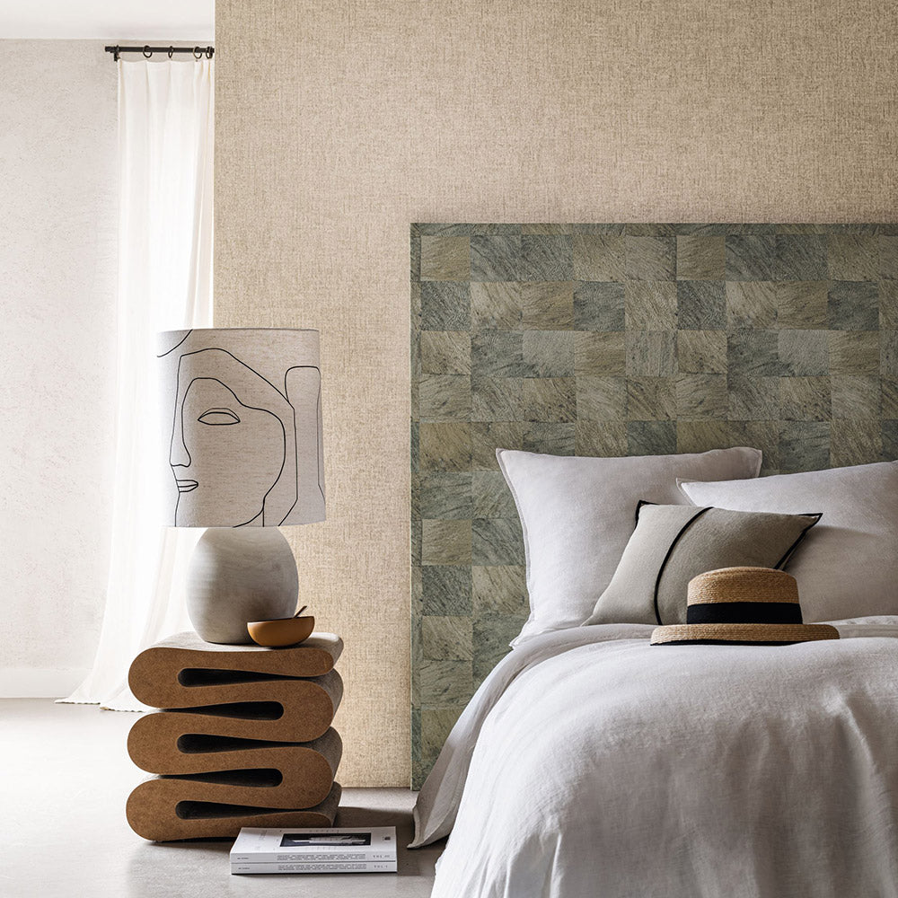 Tapeta strukturalna z motywem geometrycznym imitująca drewno ABALE - PERLE perłowy