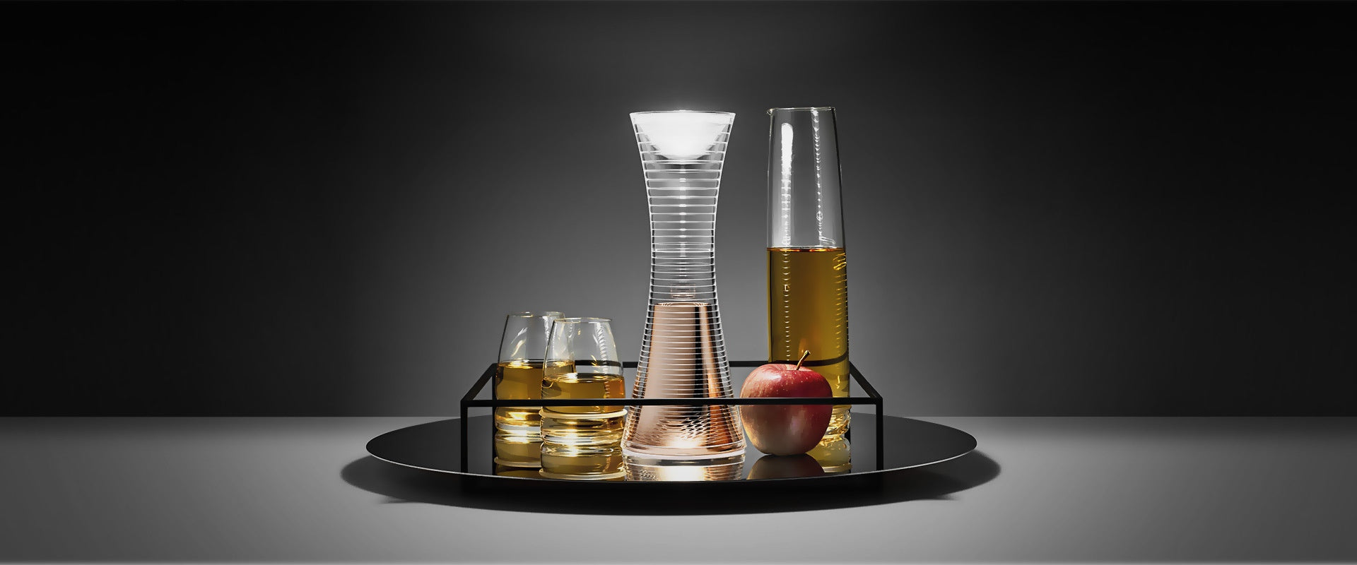 Portable lamp COME TOGETHER transparent with copper