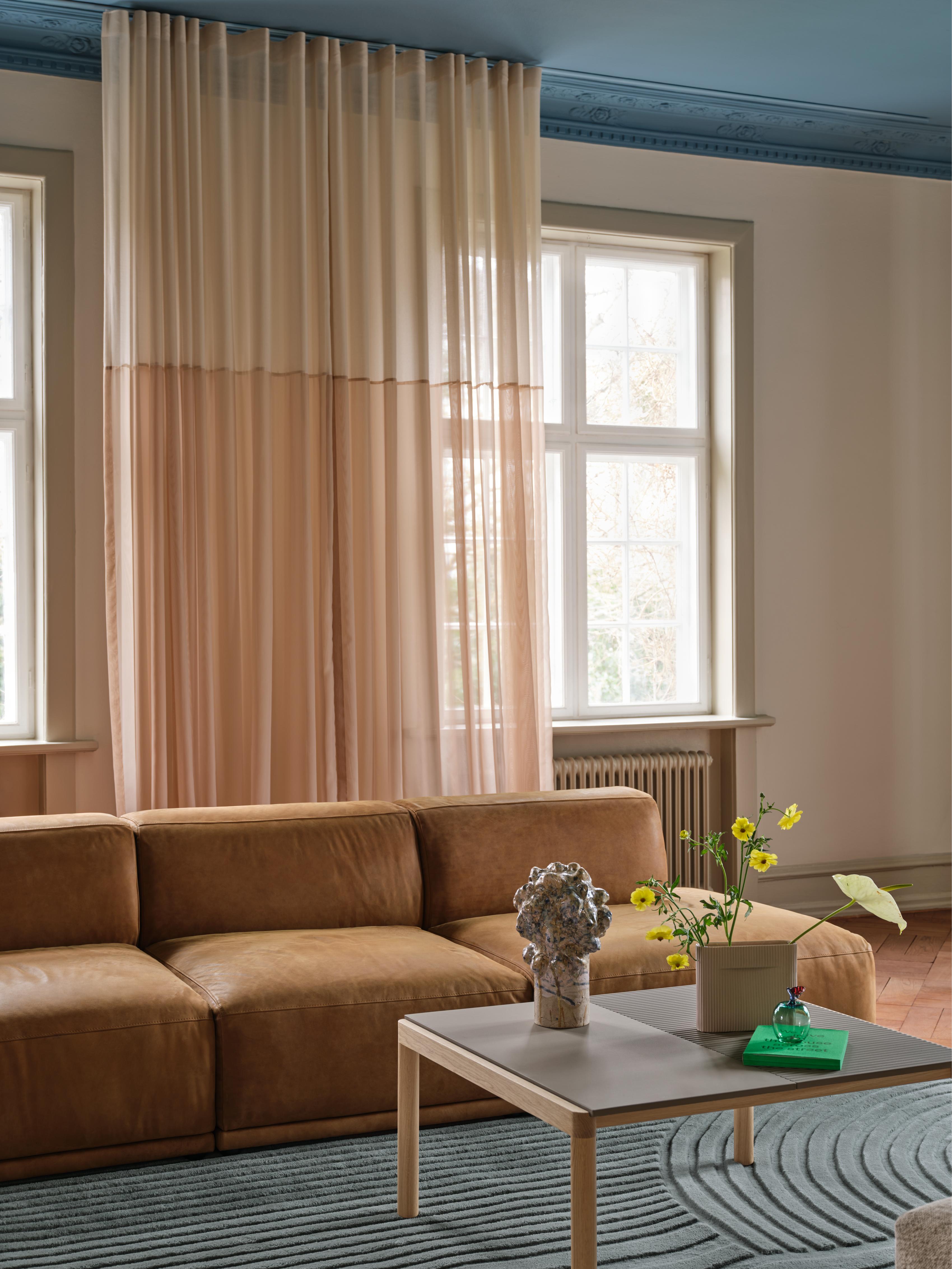 RIDGE beige ceramic vase