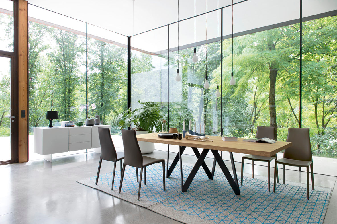 AIDA upholstered chair with a gray base