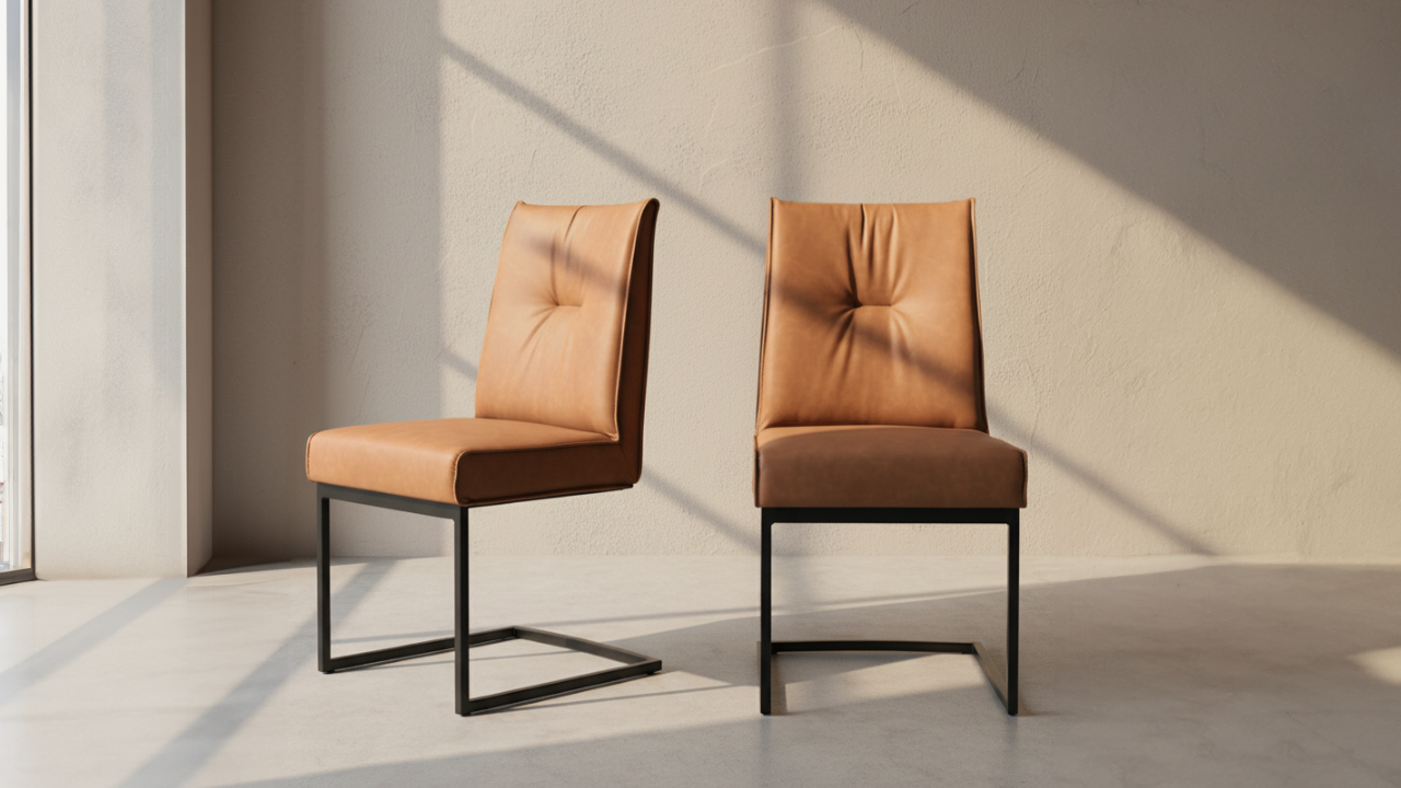 Chair ROMY taupe seat with black base