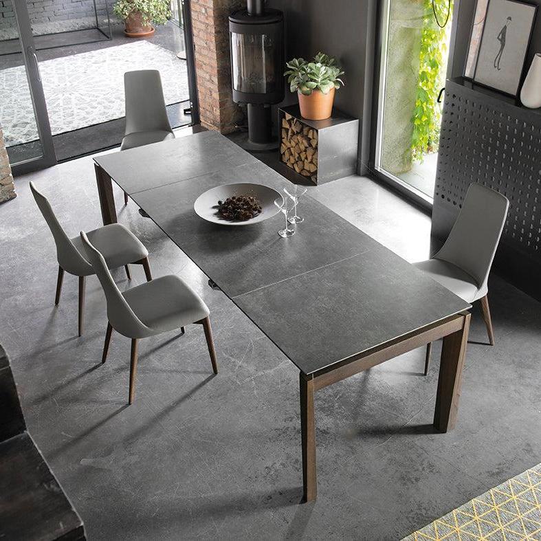 Upholstered ETOILE Chair with Graphite Wooden Base