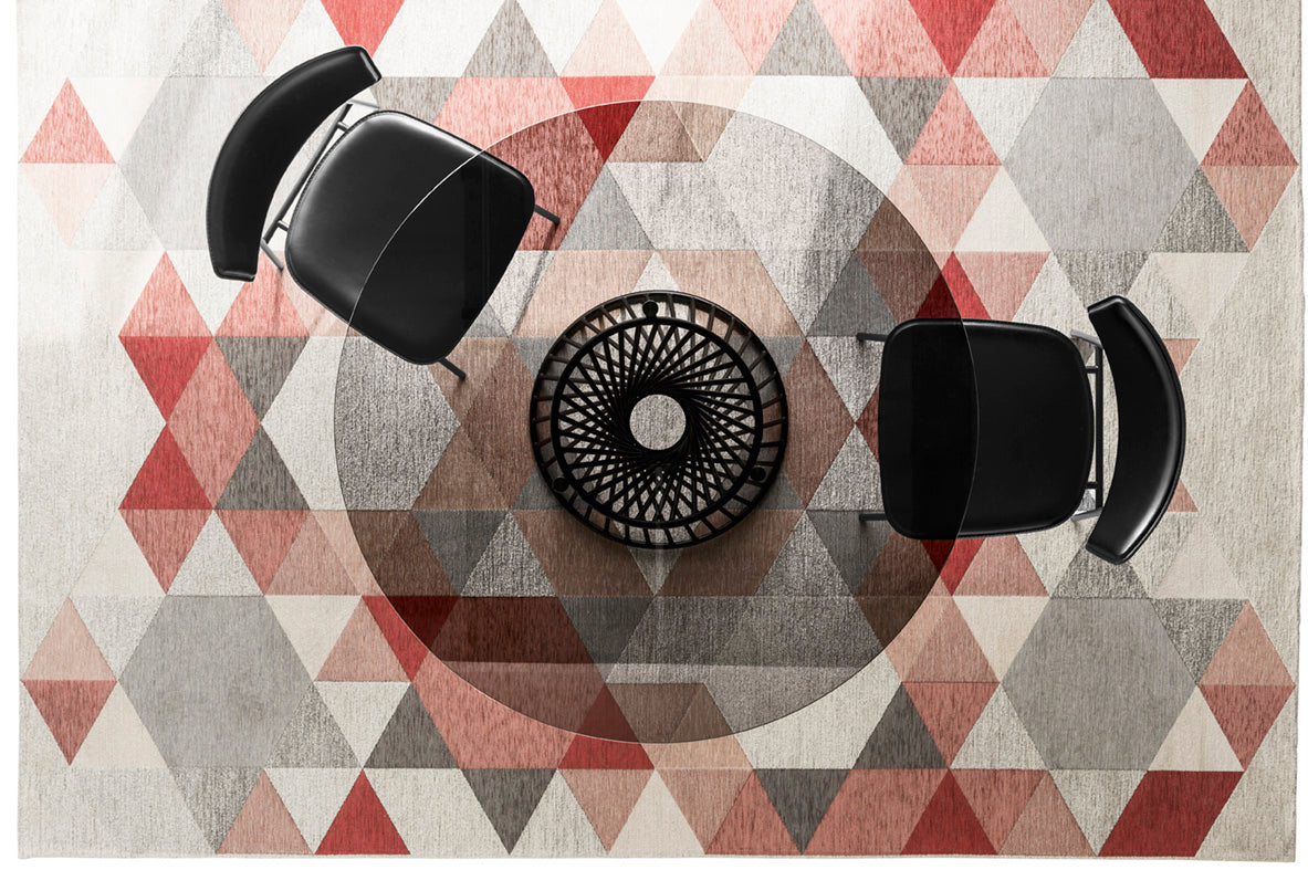 Runder Tisch VORTEX mit Glasplatte und schwarzem Gestell