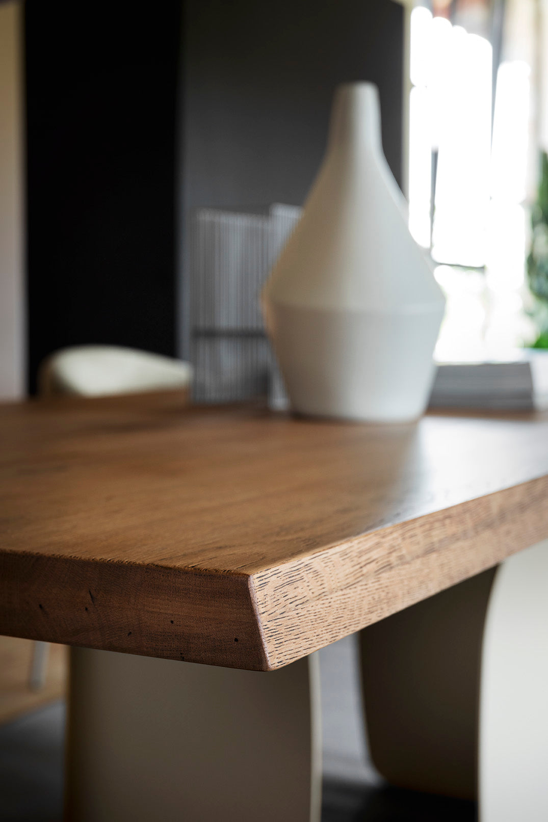 Stół prostokątny TWINS czarny drewniany blat z czarną podstawą