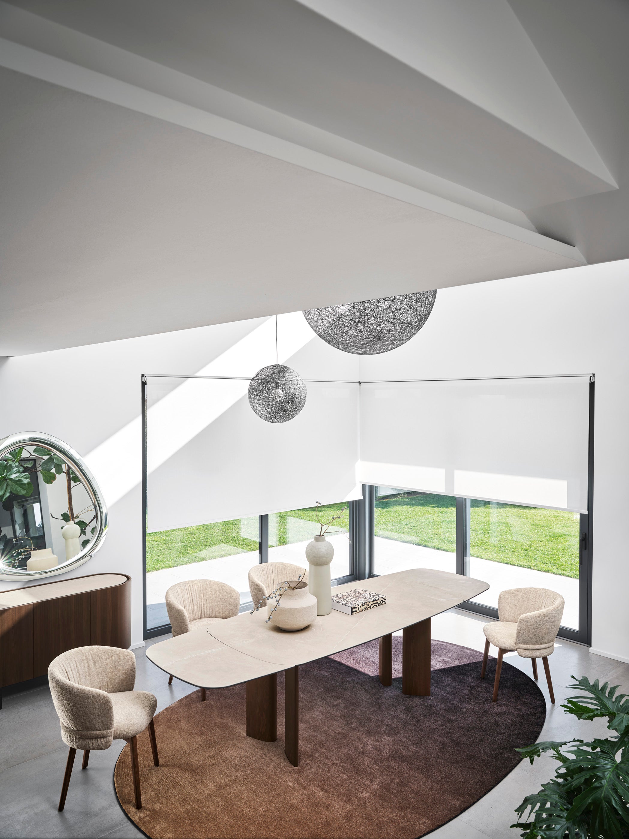 VANILLA upholstered chair with a black wooden base