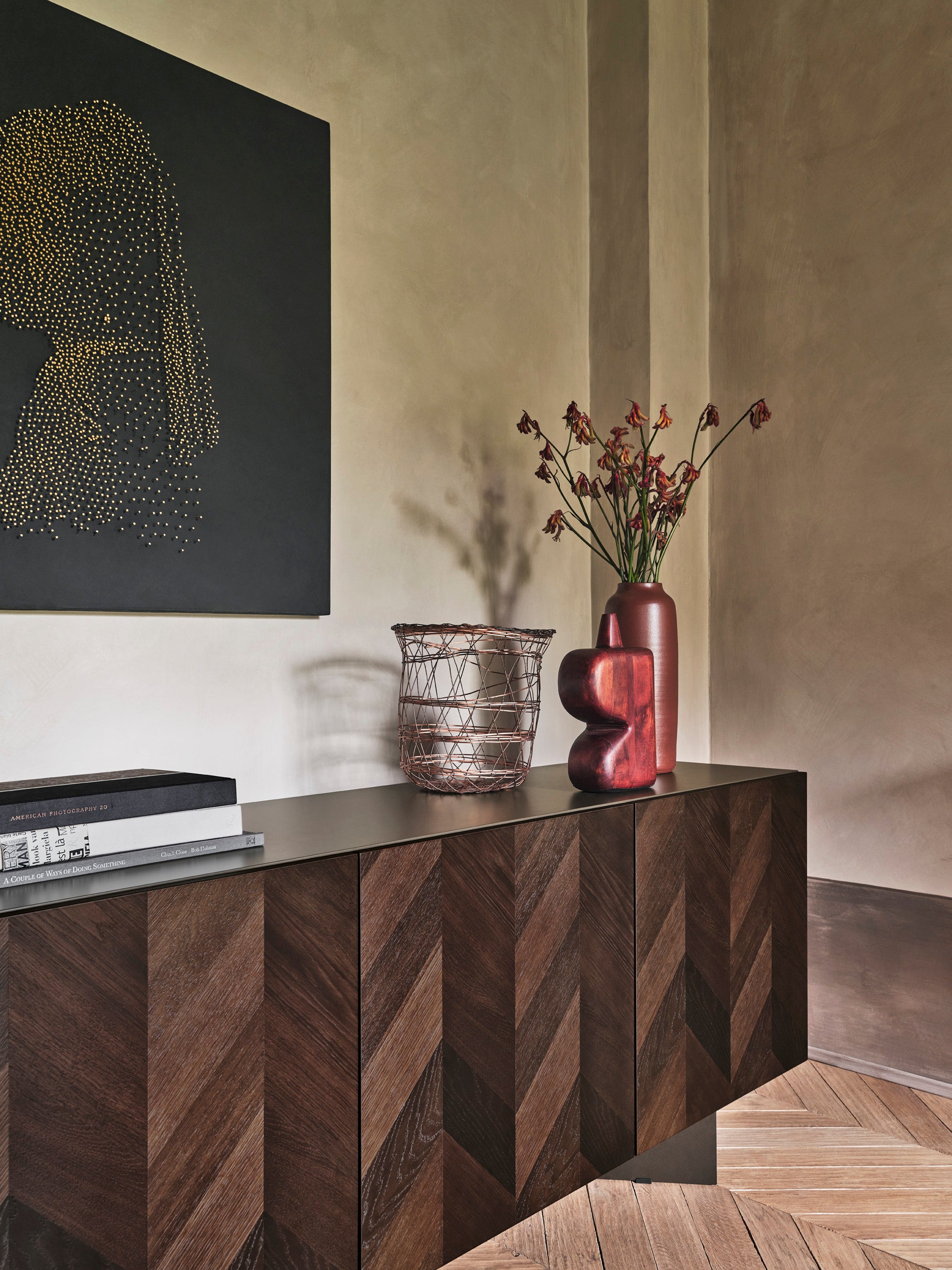 Kommode INTARSI dunkelbraunes Holz