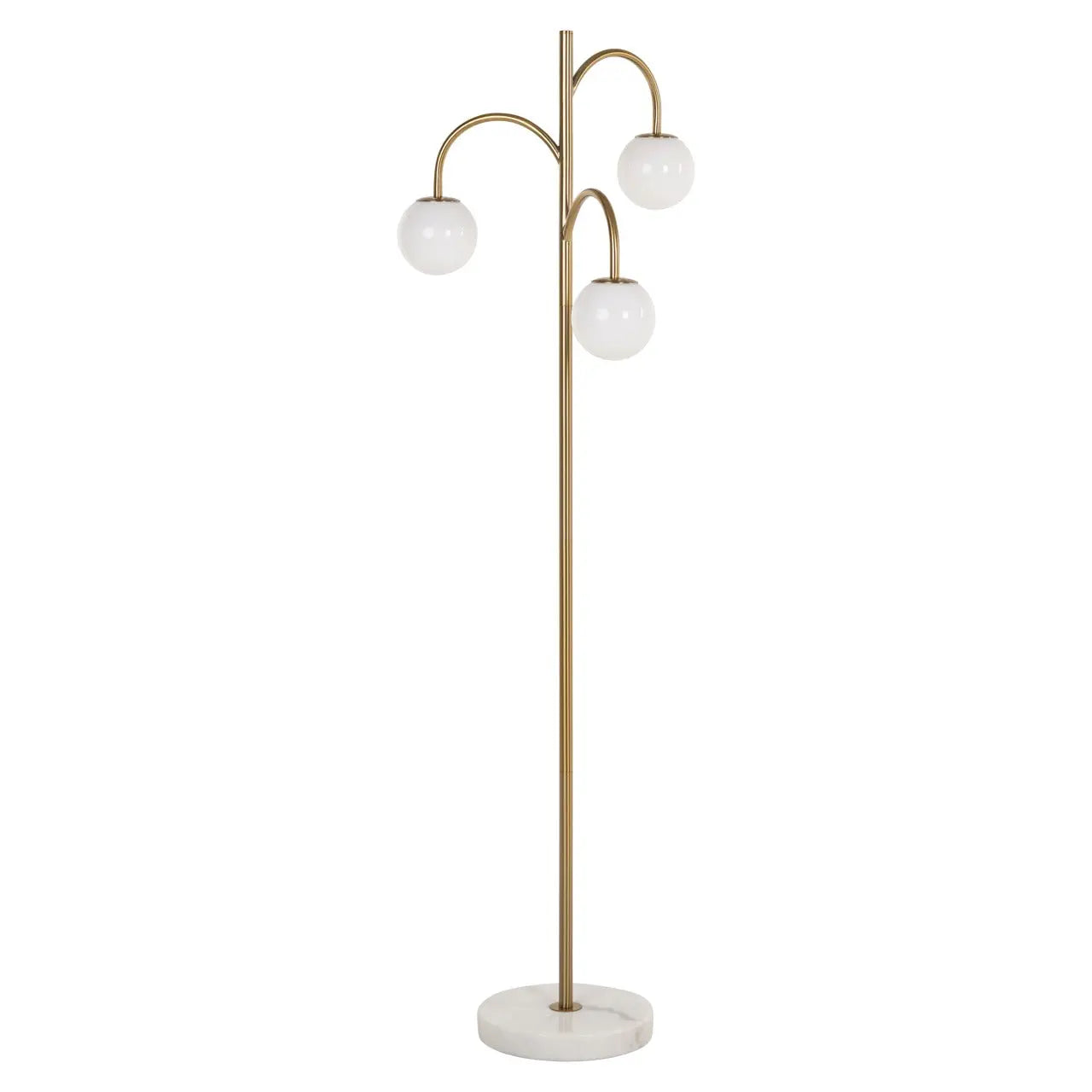 Lampa podłogowa JANOU złoty – marmur i szkło