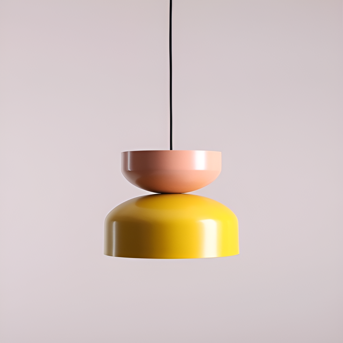 Lampa wisząca TULA koralowy z musztardowym
