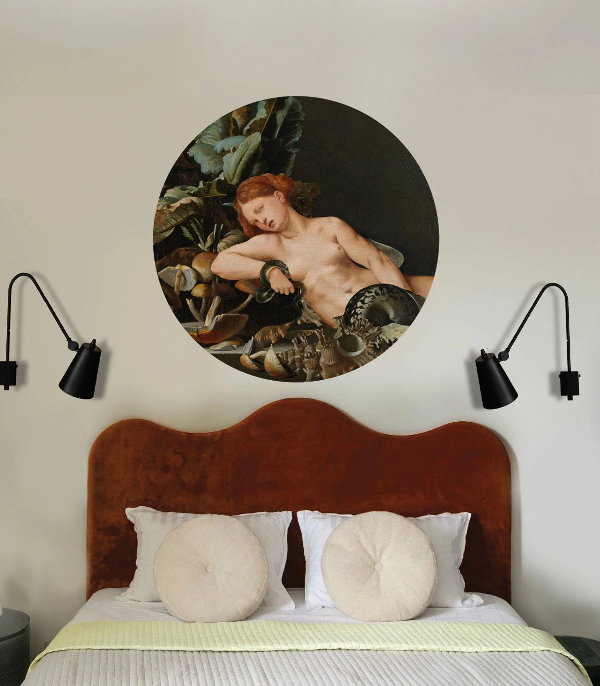 Wandbild in Kreisform DOTS - CLEOPATRA schwarz