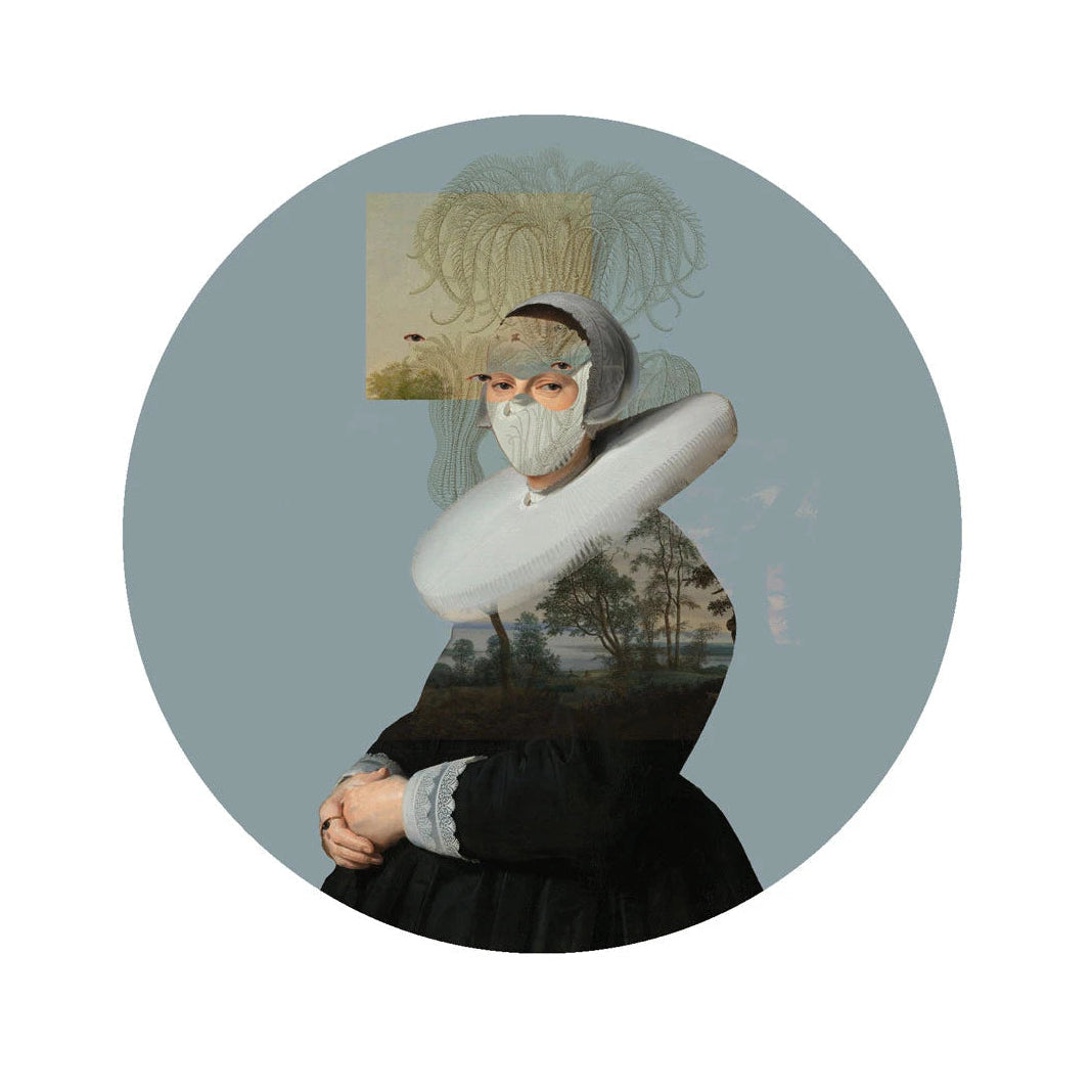 Circular Mural DOTS - LANDSCAPE MUSE blue