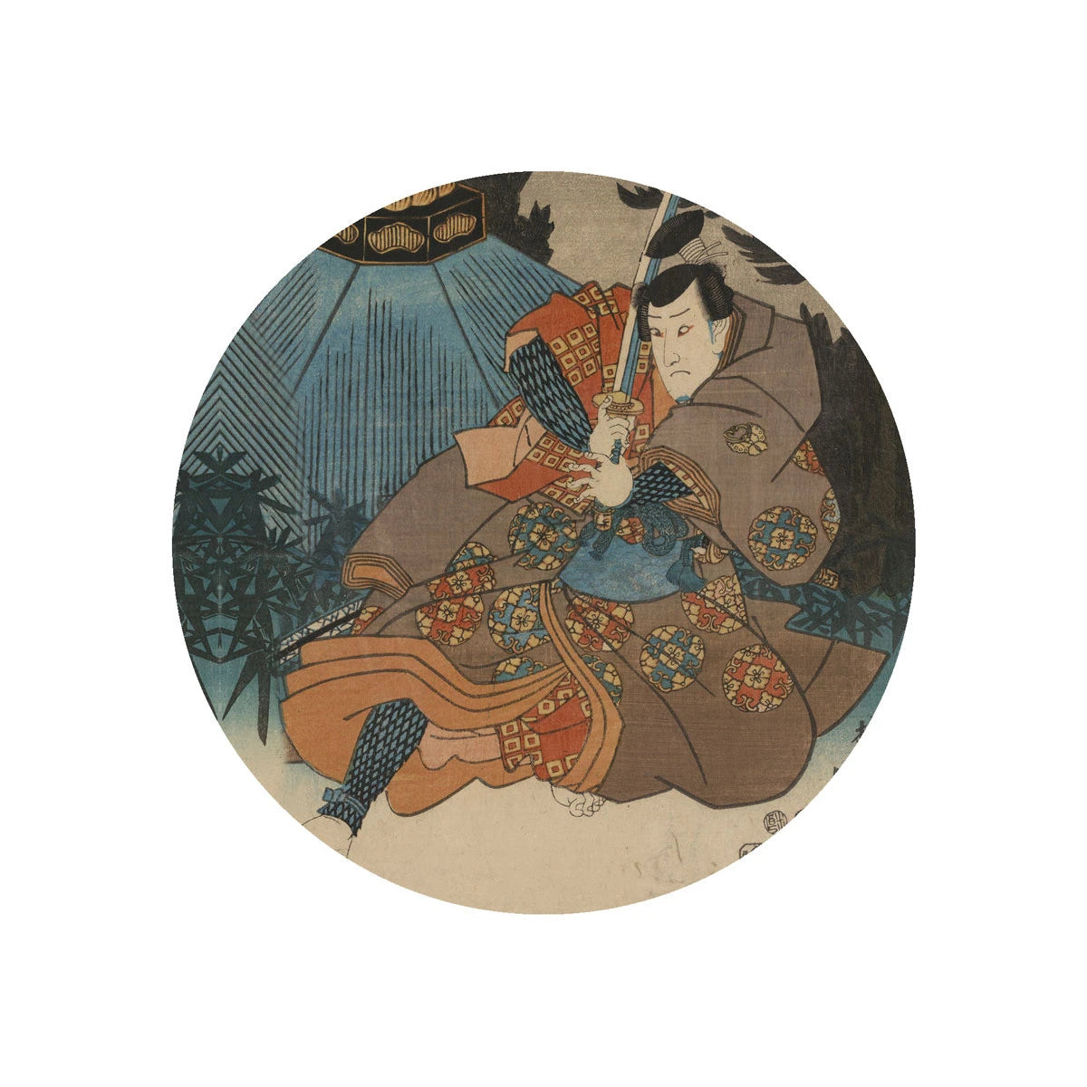 Lampa ścienna DOTS LIGHTING - WARRIOR ETHOS beżowy z niebieskim