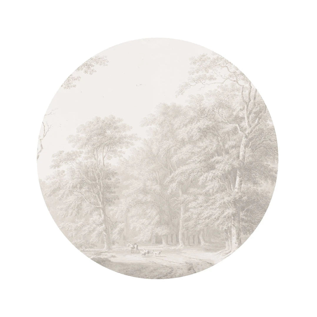 Wandbild in Kreisform DOTS - WASSERFARBE HAIN beige