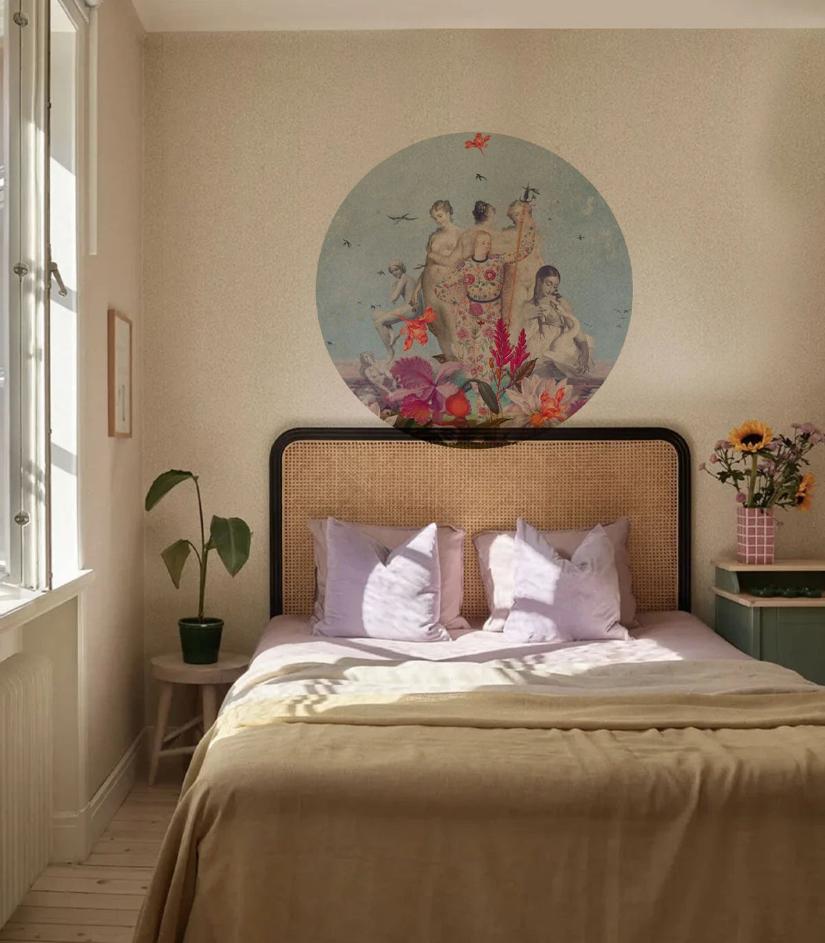 Circle-shaped Mural DOTS - WOMENS DAY blue