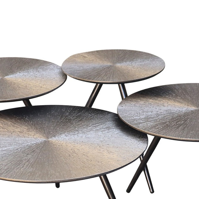 QUADRA Coffee Table Set in Brown Gold