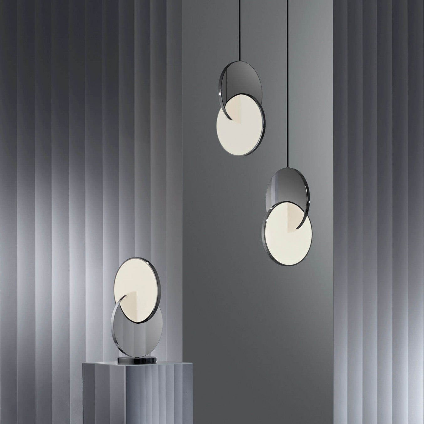 Lampa stołowa ECLIPSE chromowany
