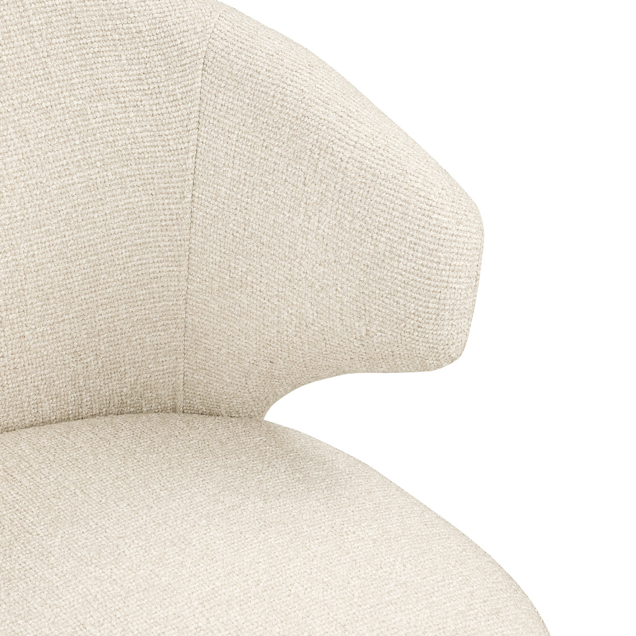 MILLY Cream Swivel Chair with Black Base
