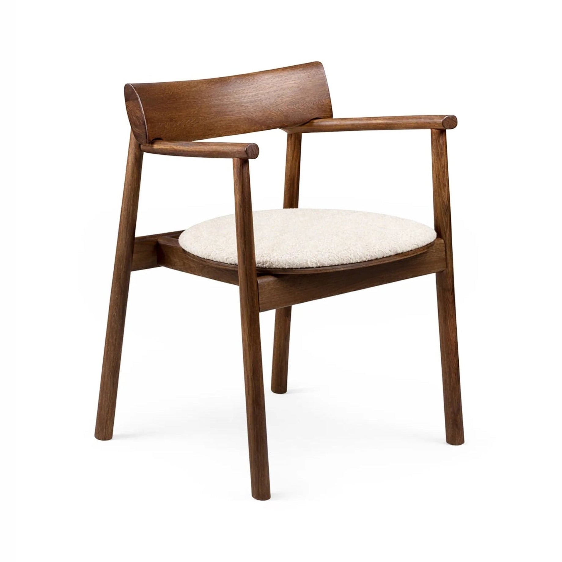 ELIPSA SOFT Chair dark oak wood with sandy bouclé