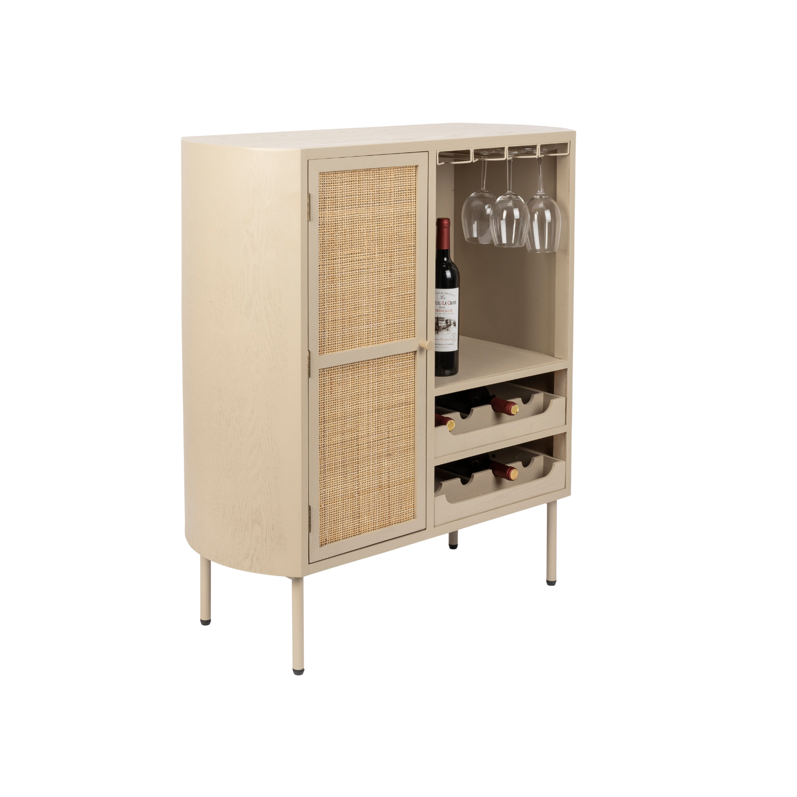 Amaya Weinschrank Beige Rattan
