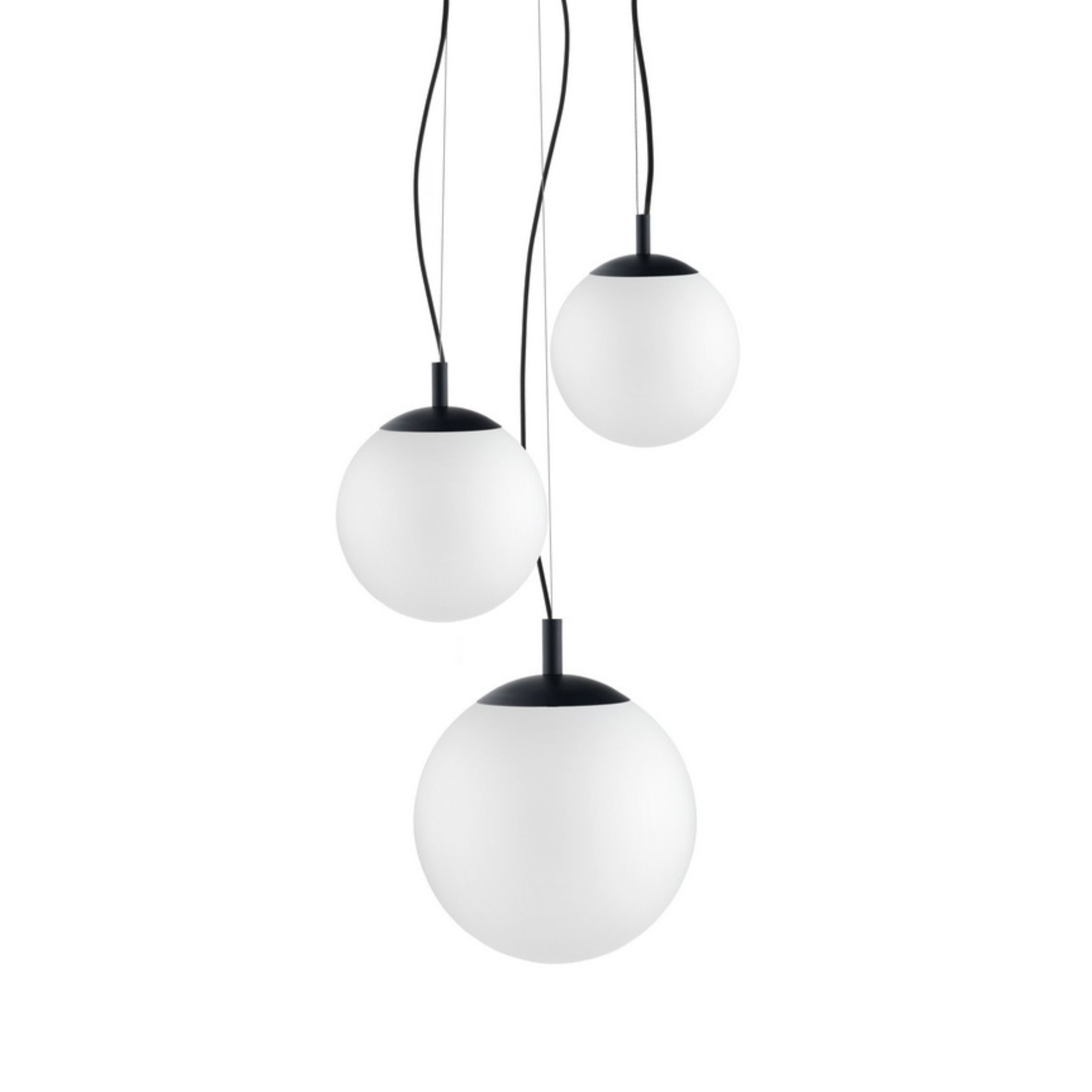 Lampa sufitowa ALUR 2 mleczne szkło z czarnym wykończeniem