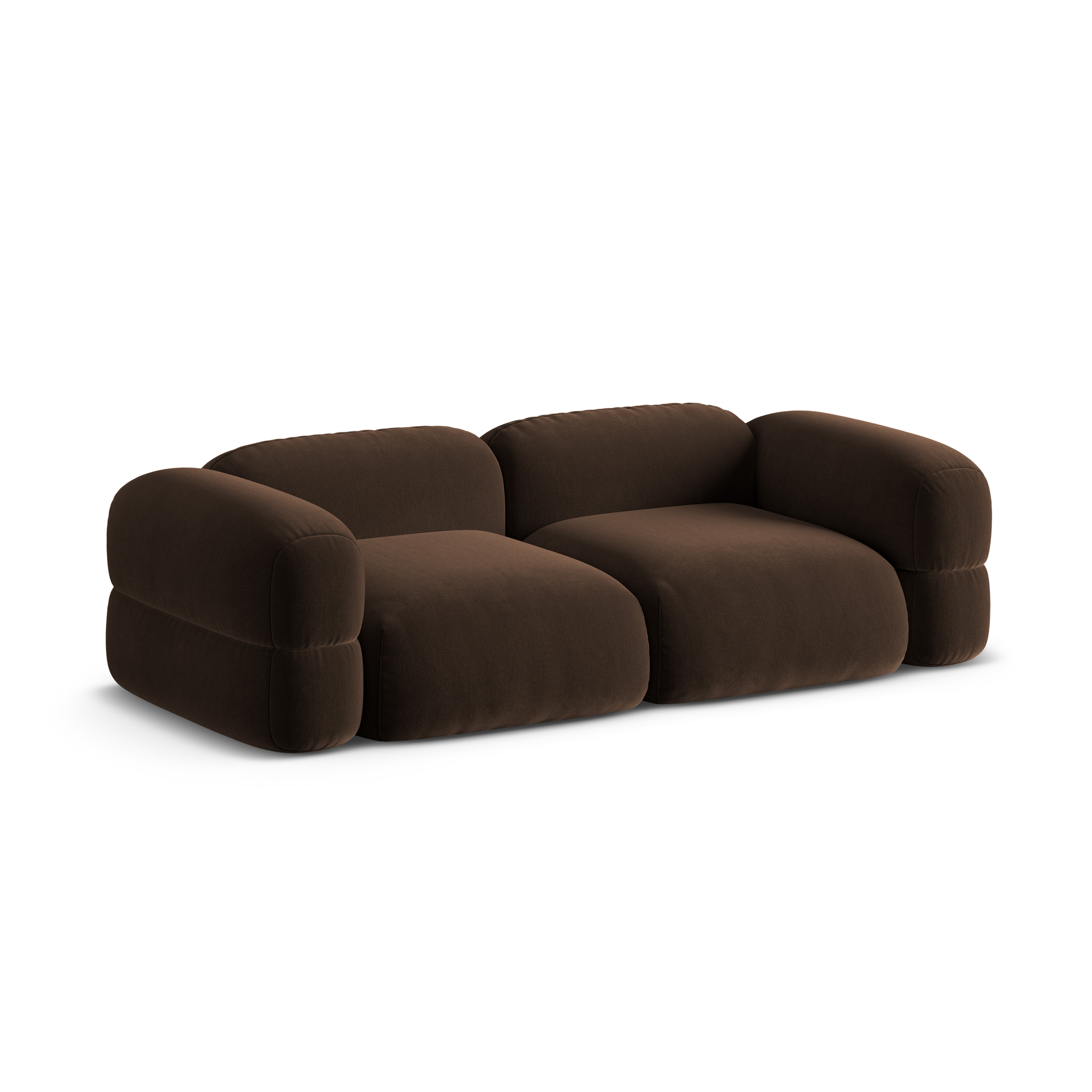 Sofa aksamitna 4-osobowa ROGER czekoladowy