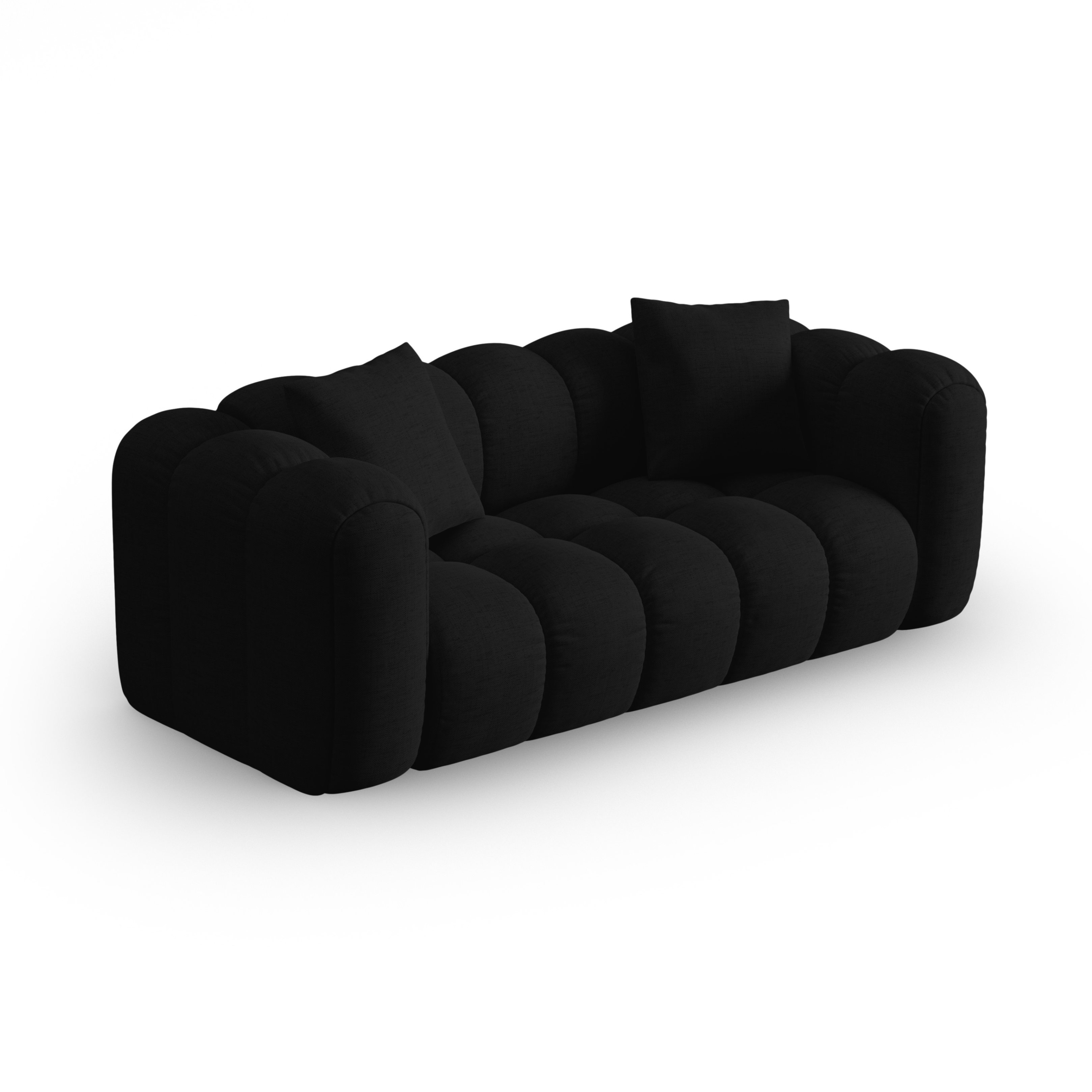 Sofa 3-Sitzer ASTRO schwarzes Chenille