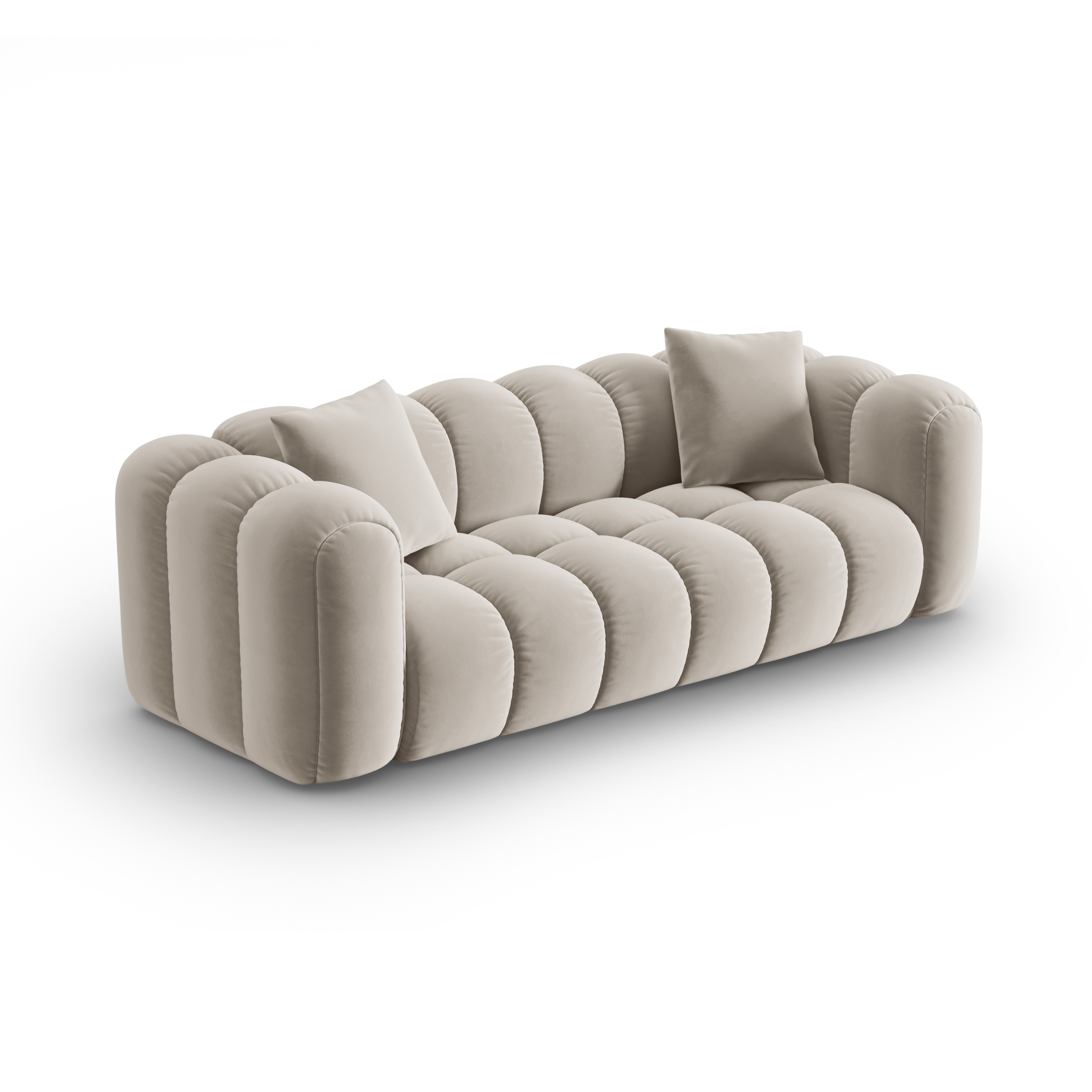 Velvet sofa for 4 people ASTRO ecru