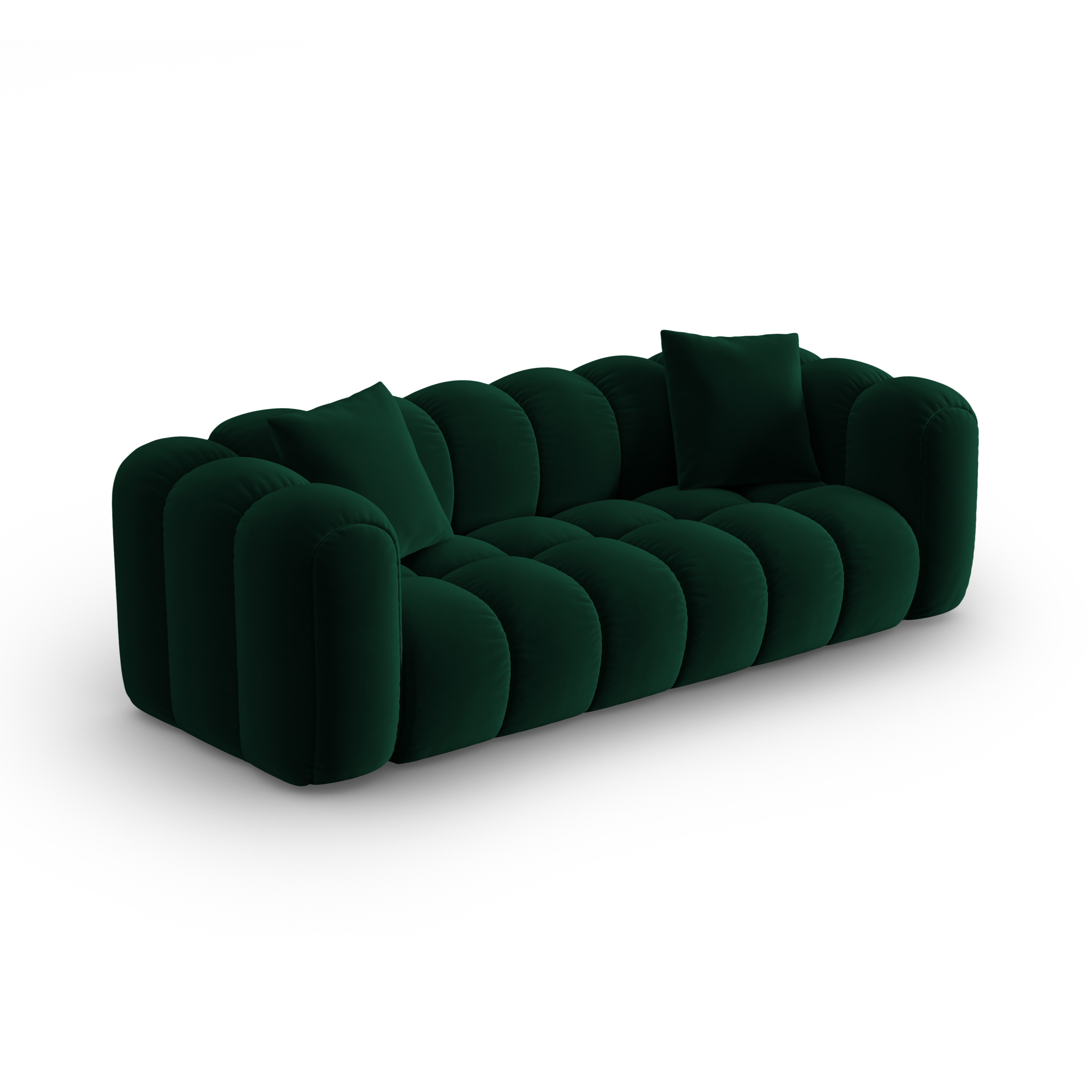 Sofa aus Samt für 4 Personen ASTRO in Flaschengrün