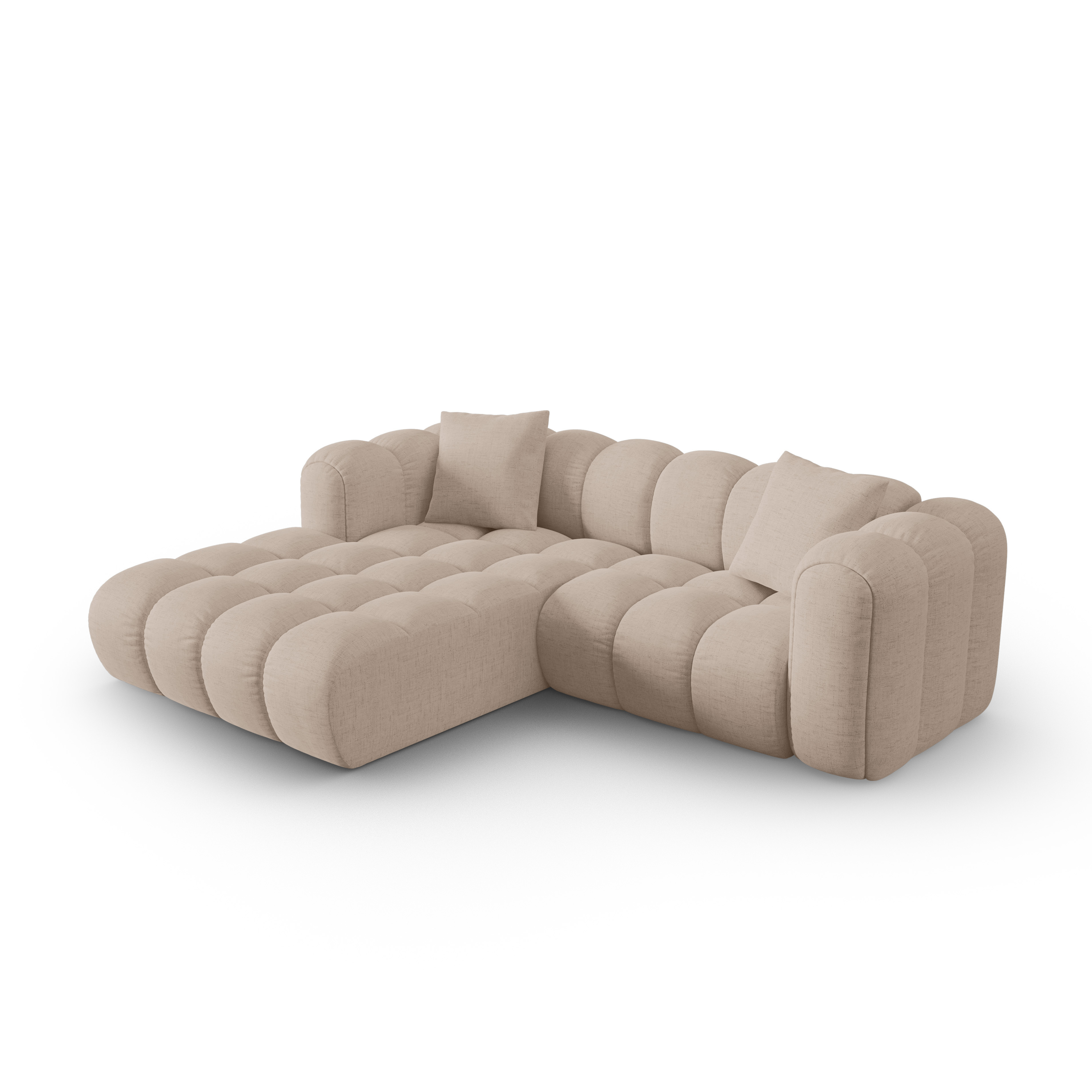 3-seater left-facing corner sofa ASTRO cappuccino chenille