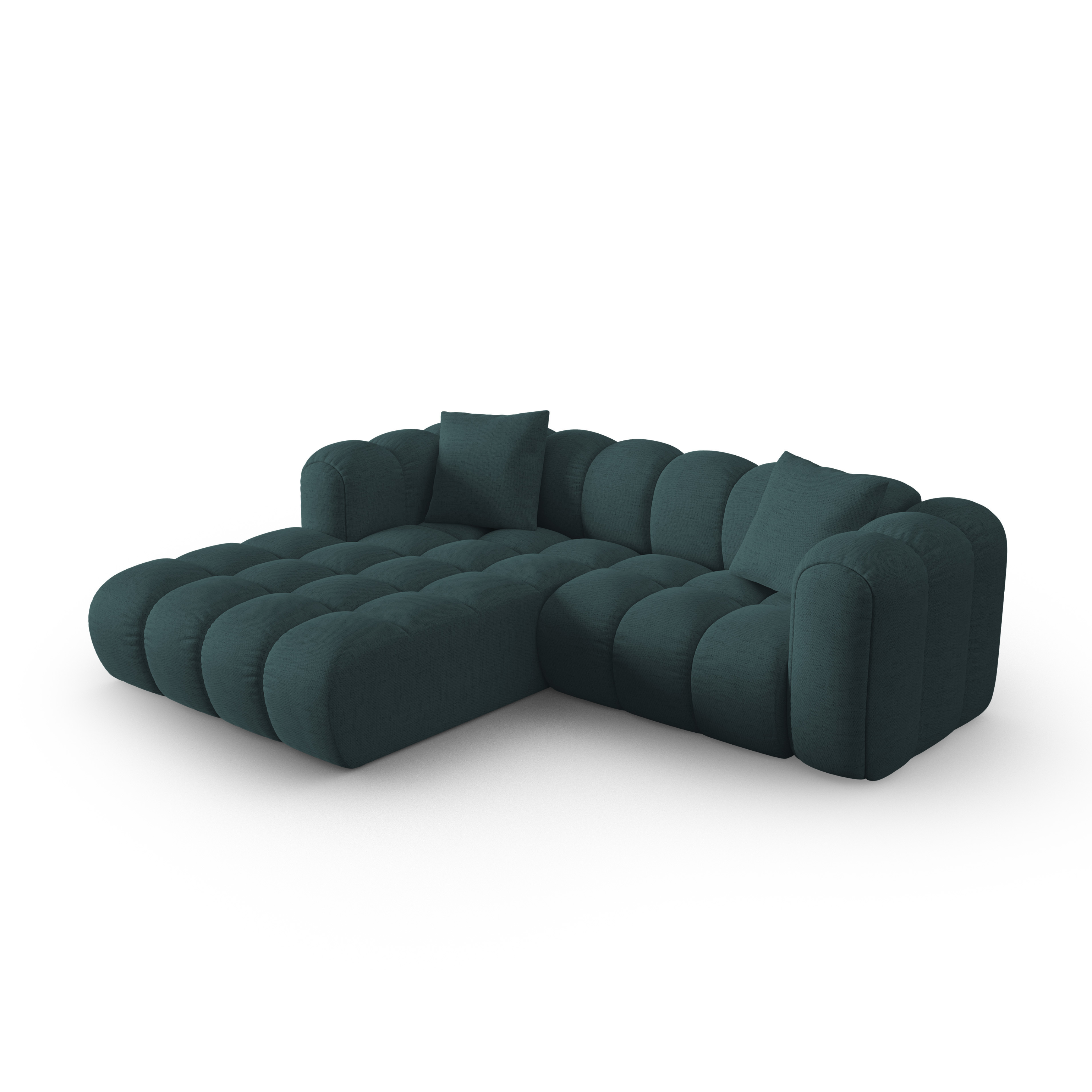 3-sitziger linker Ecksofa ASTRO türkisfarbener Chenille