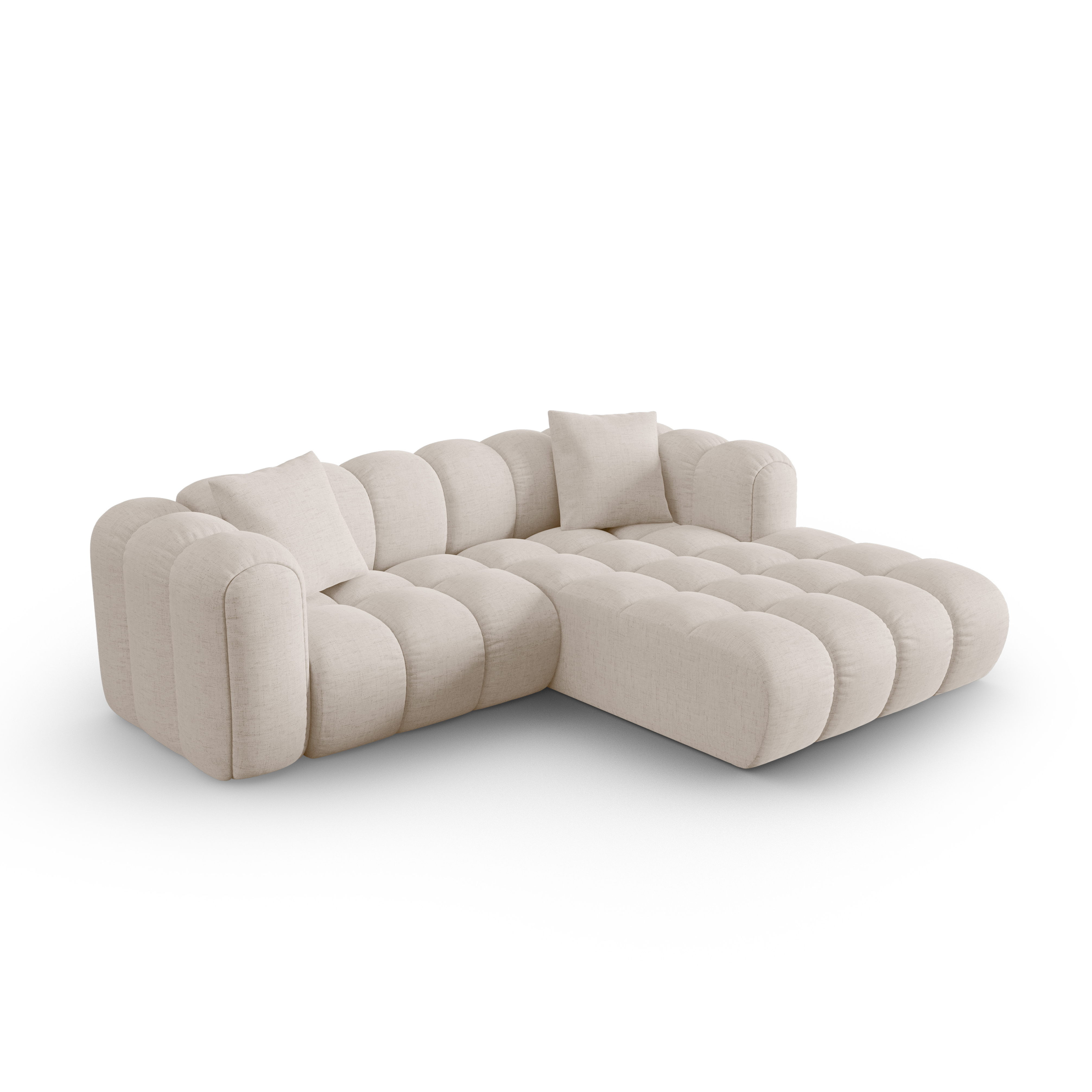 3-sitziger rechter Ecksofa ASTRO beige Chenille