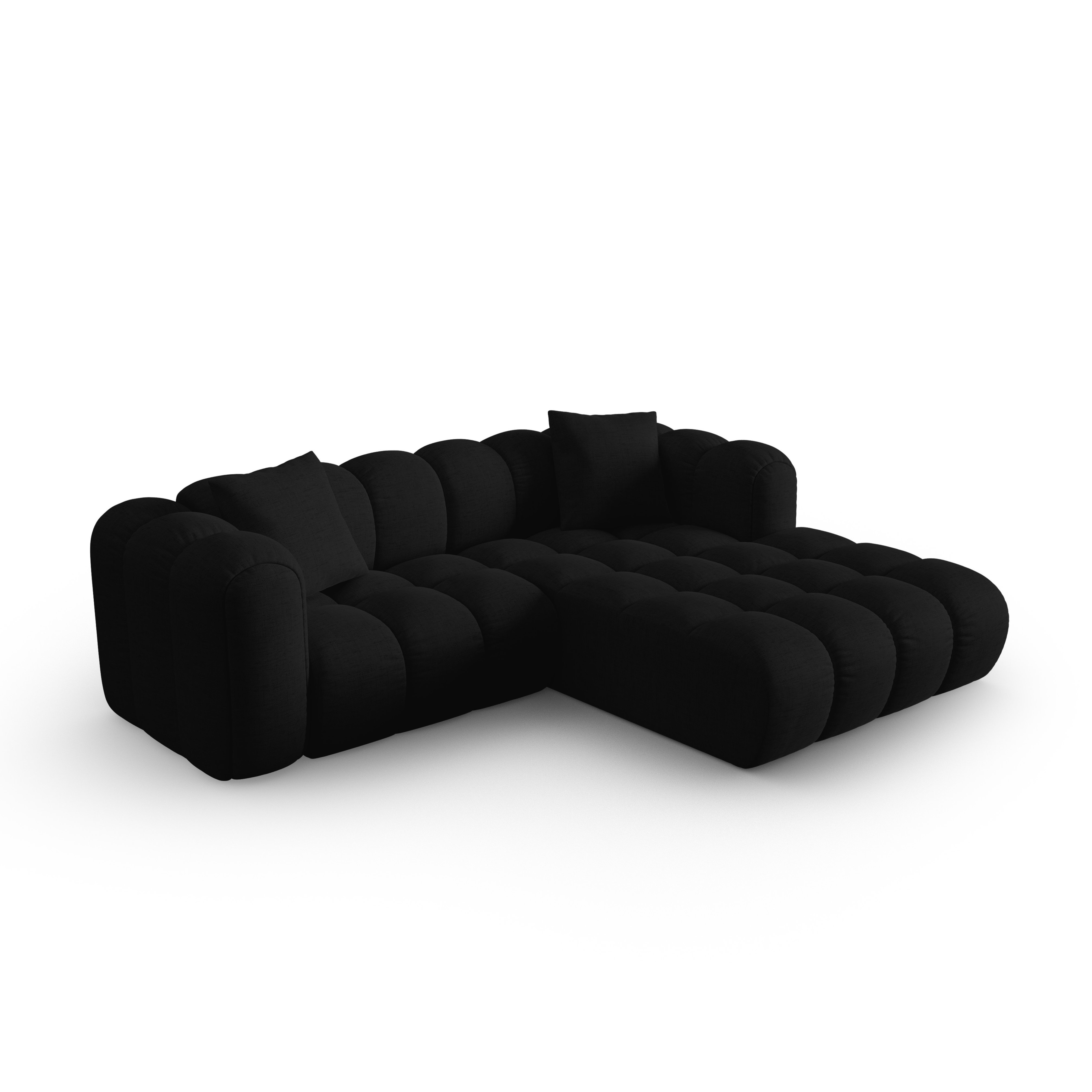 3-sitziger rechter Ecksofa ASTRO schwarzer Chenille