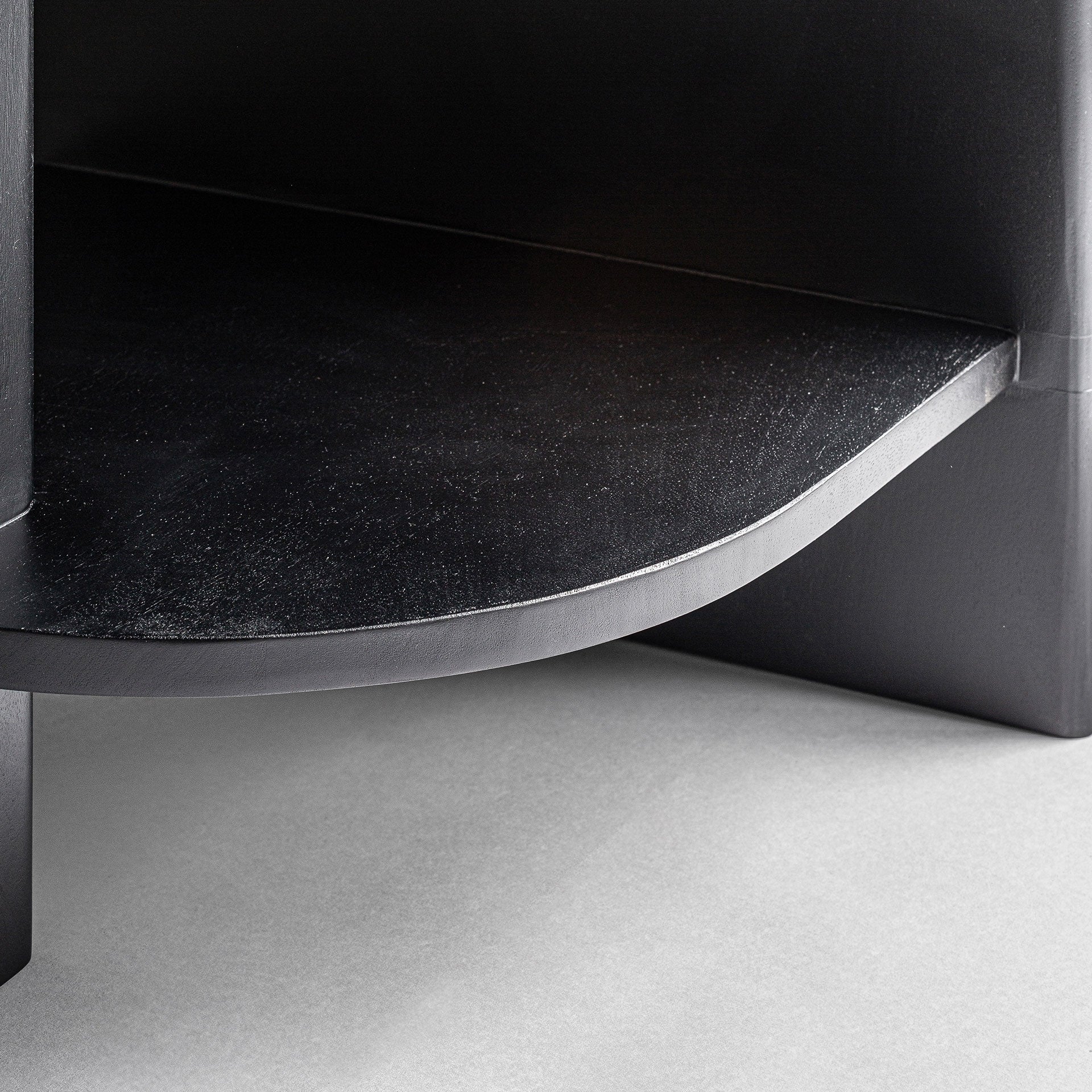 Bücherkommode NARA aus schwarzem Eichenholz mit Marmorplatte