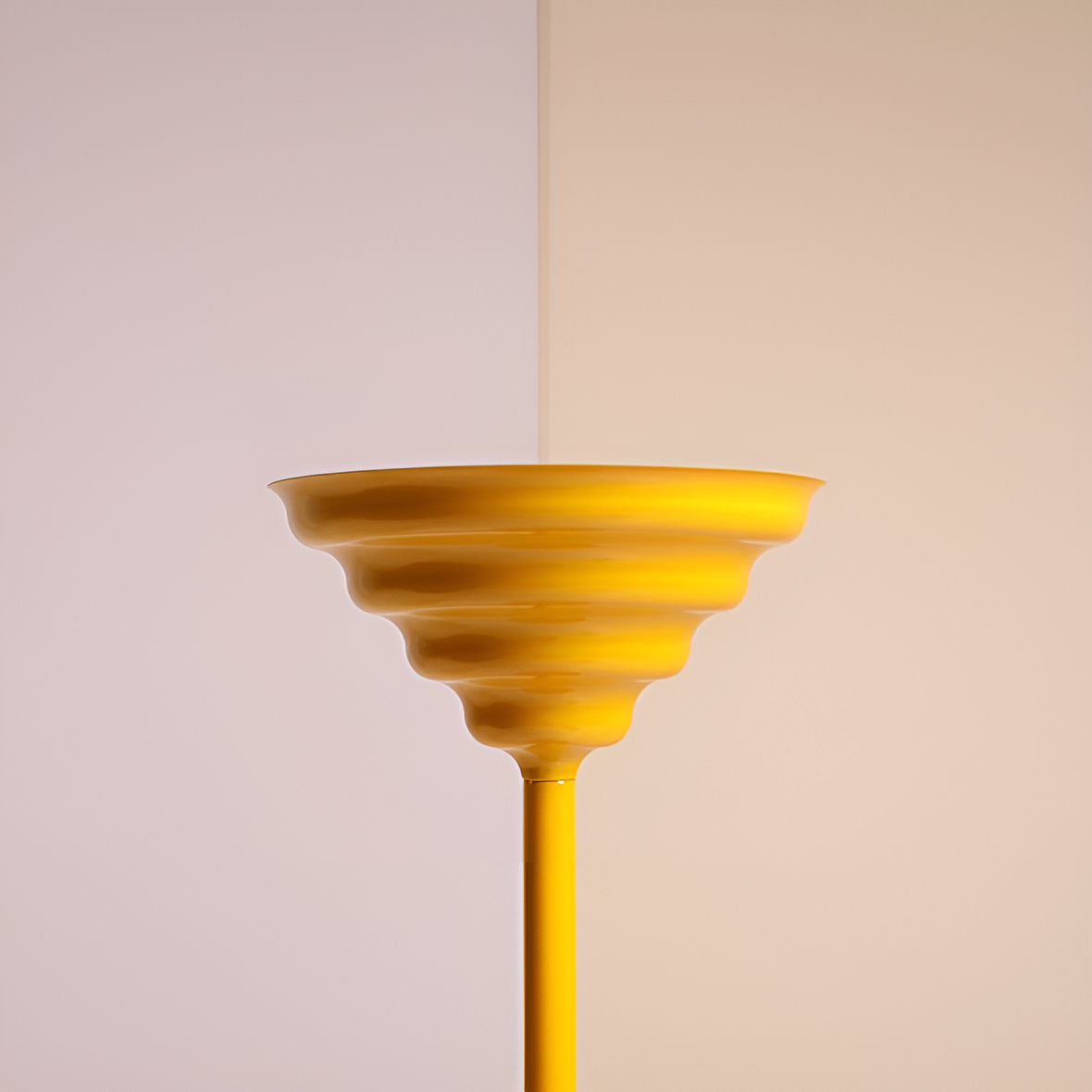 Yellow wave floor lamp