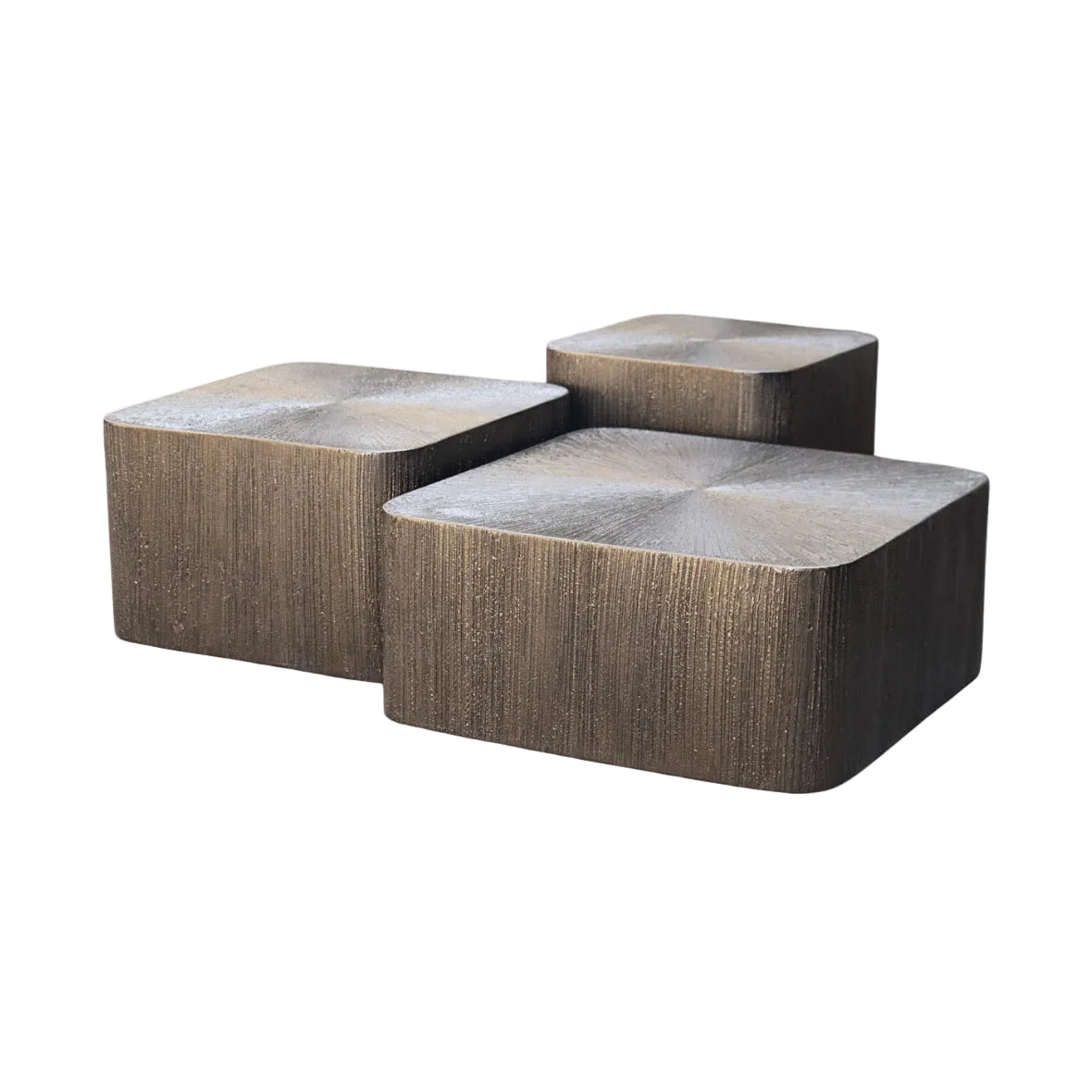 CUBES Coffee Table Set in Brown Gold