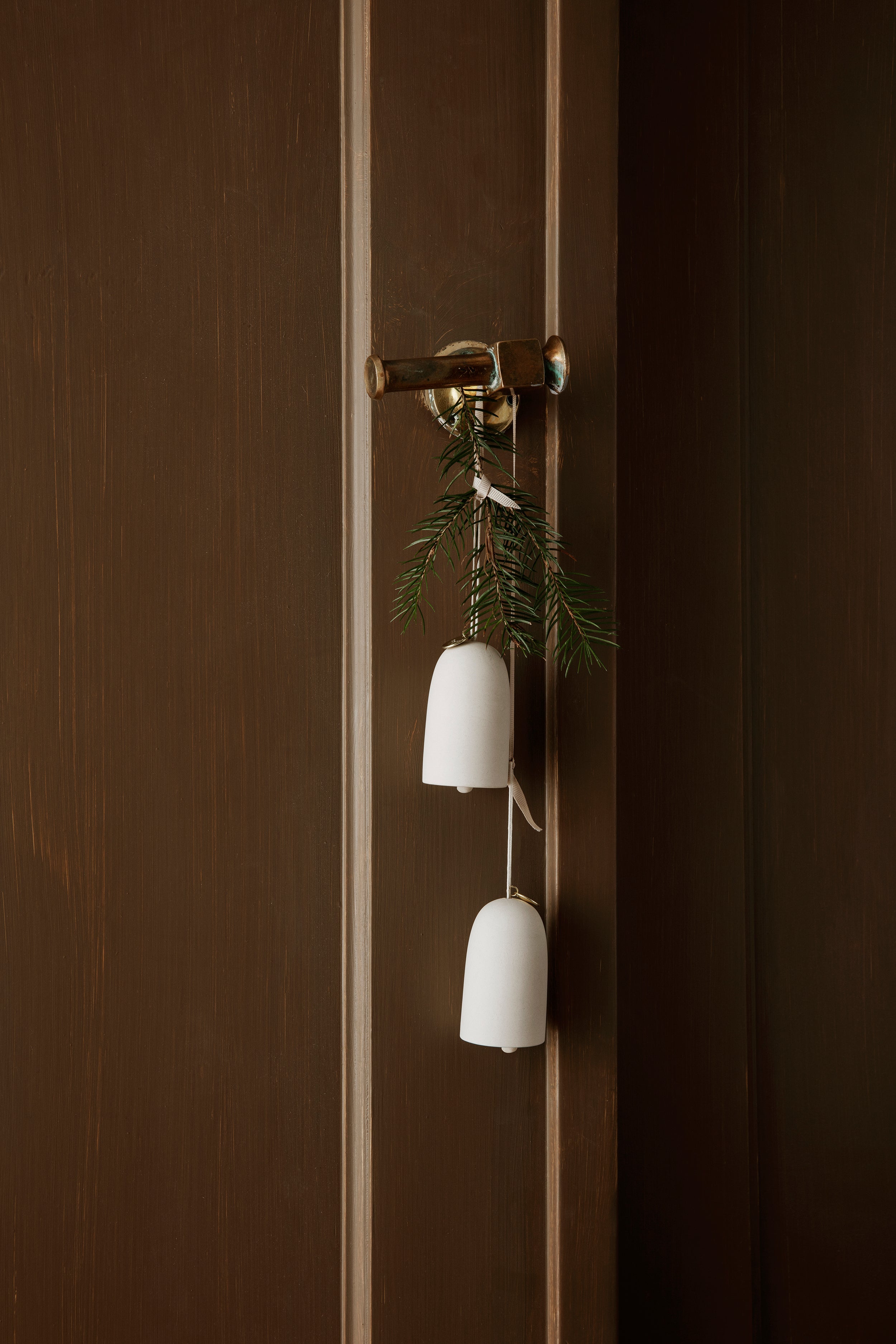 Weihnachtsglocken-Set BELL CERAMIC weiß mit Gold