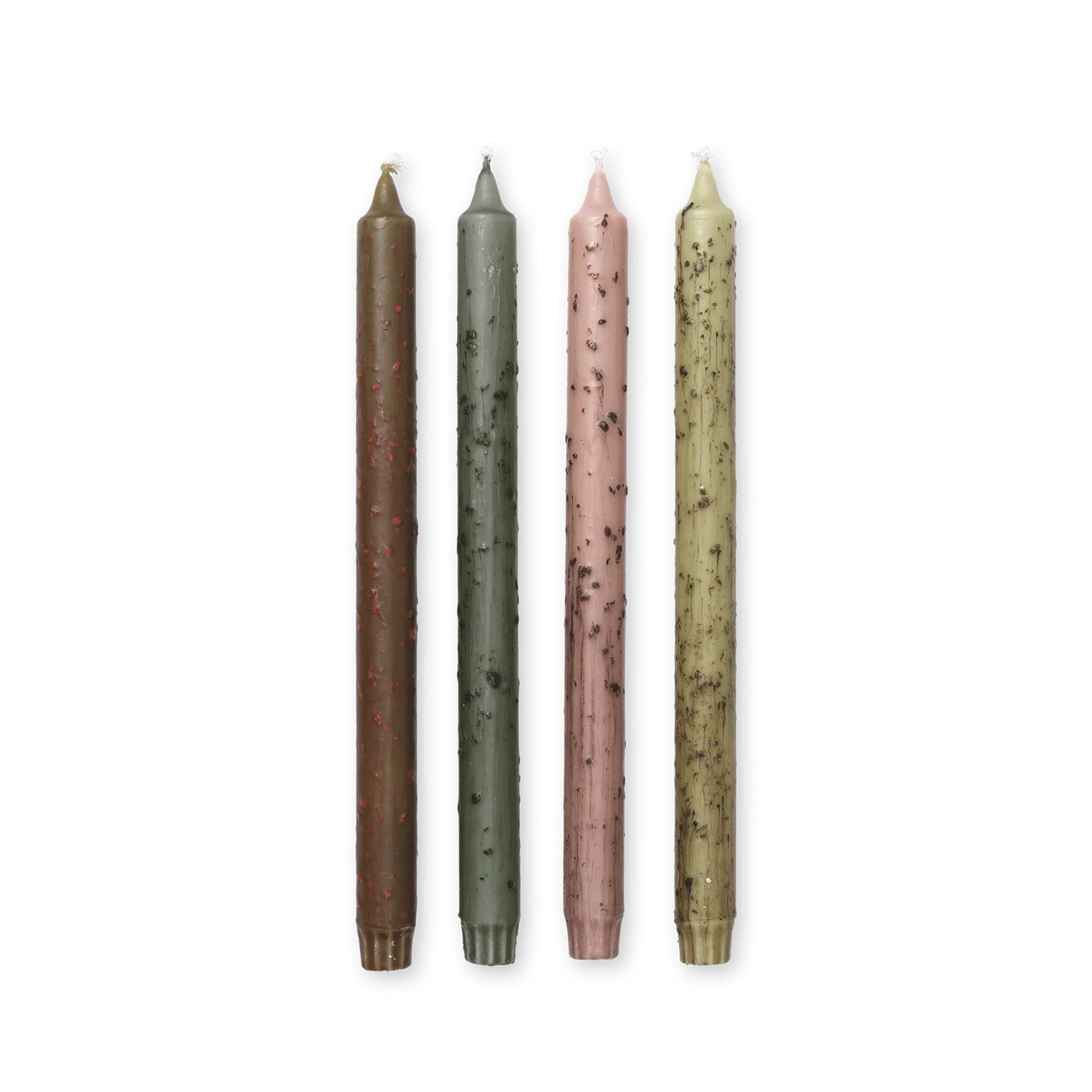 Set von Kerzen MURA grün mit rosa