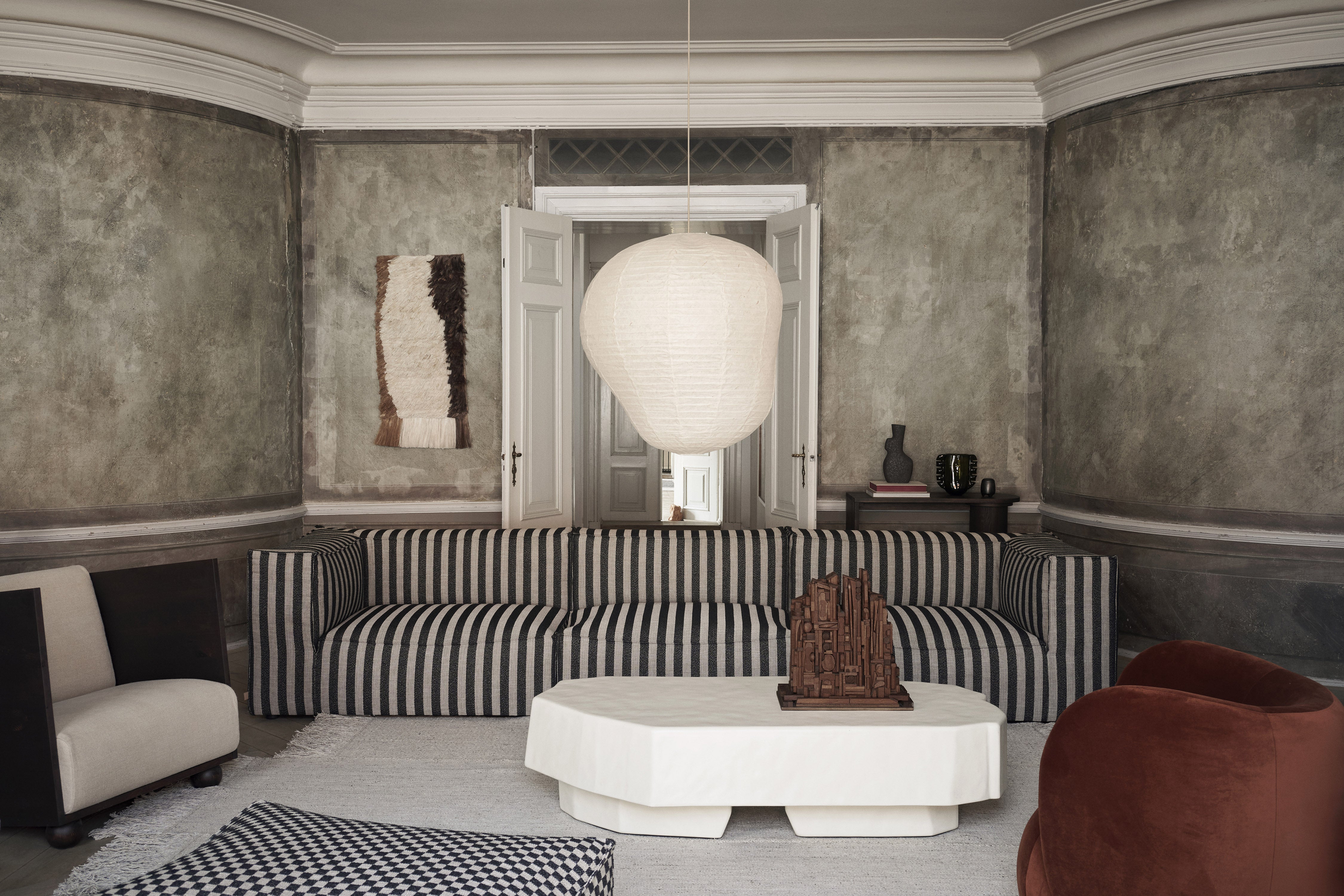 Sofa modułowa CATENA Louisiana - element środkowy czarny z piaskowym