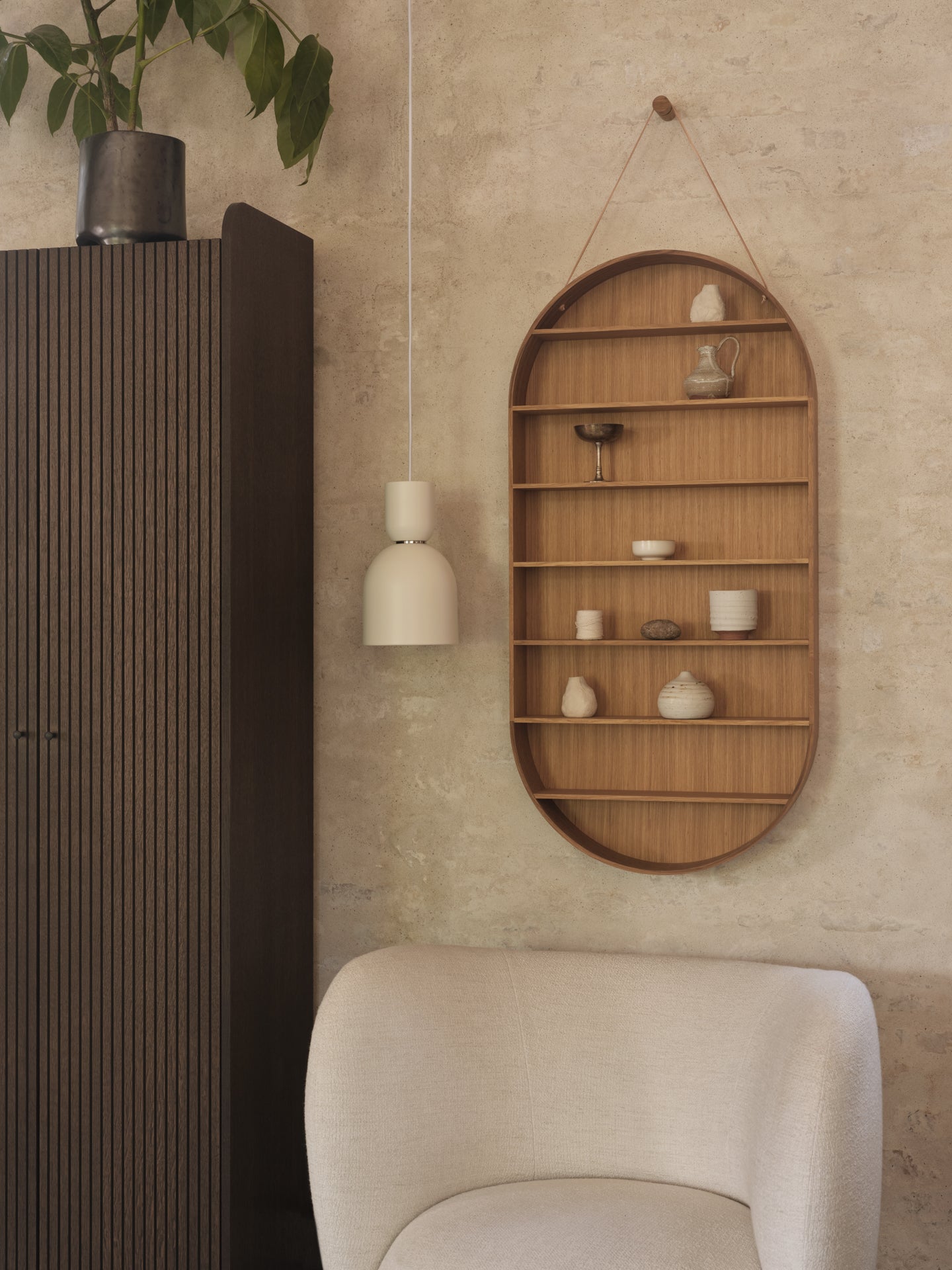 Półka wisząca OVAL DORM dąb olejowany