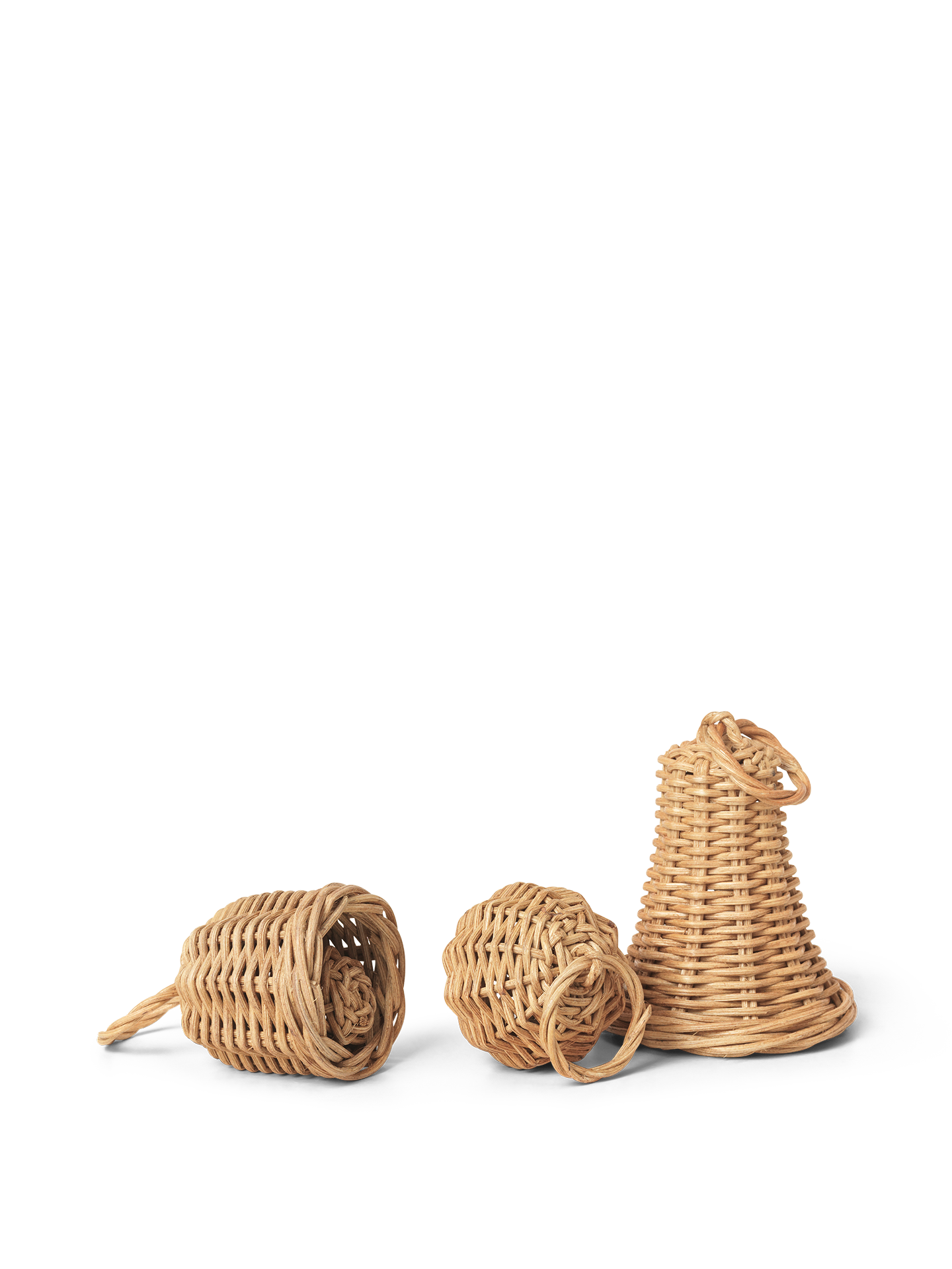 BELL Rattan Woven Bauble Set