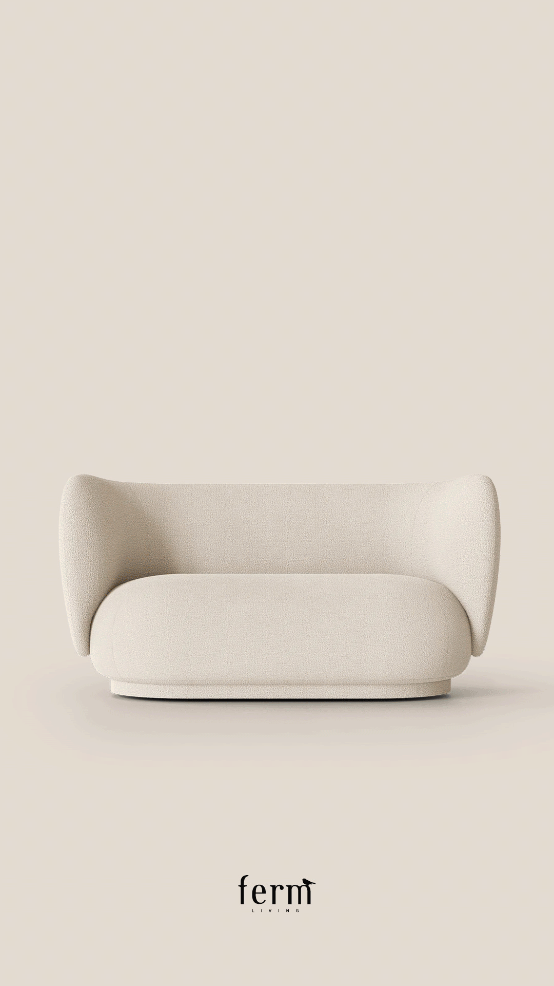 Rico Wool Bouclé 4-Personen-Sofa gebrochen Weiß