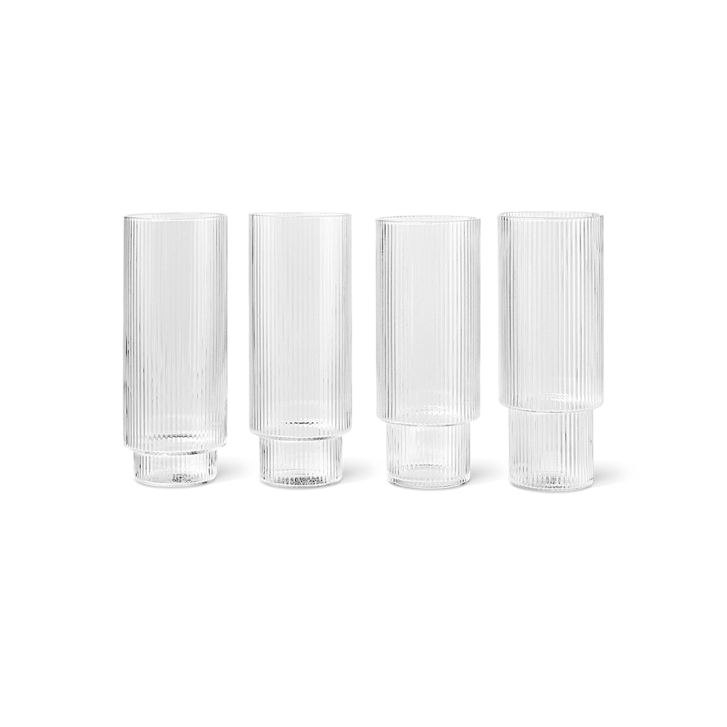 Set von Cocktailgläsern RIPPLE LONG DRINK aus mundgeblasenem Glas