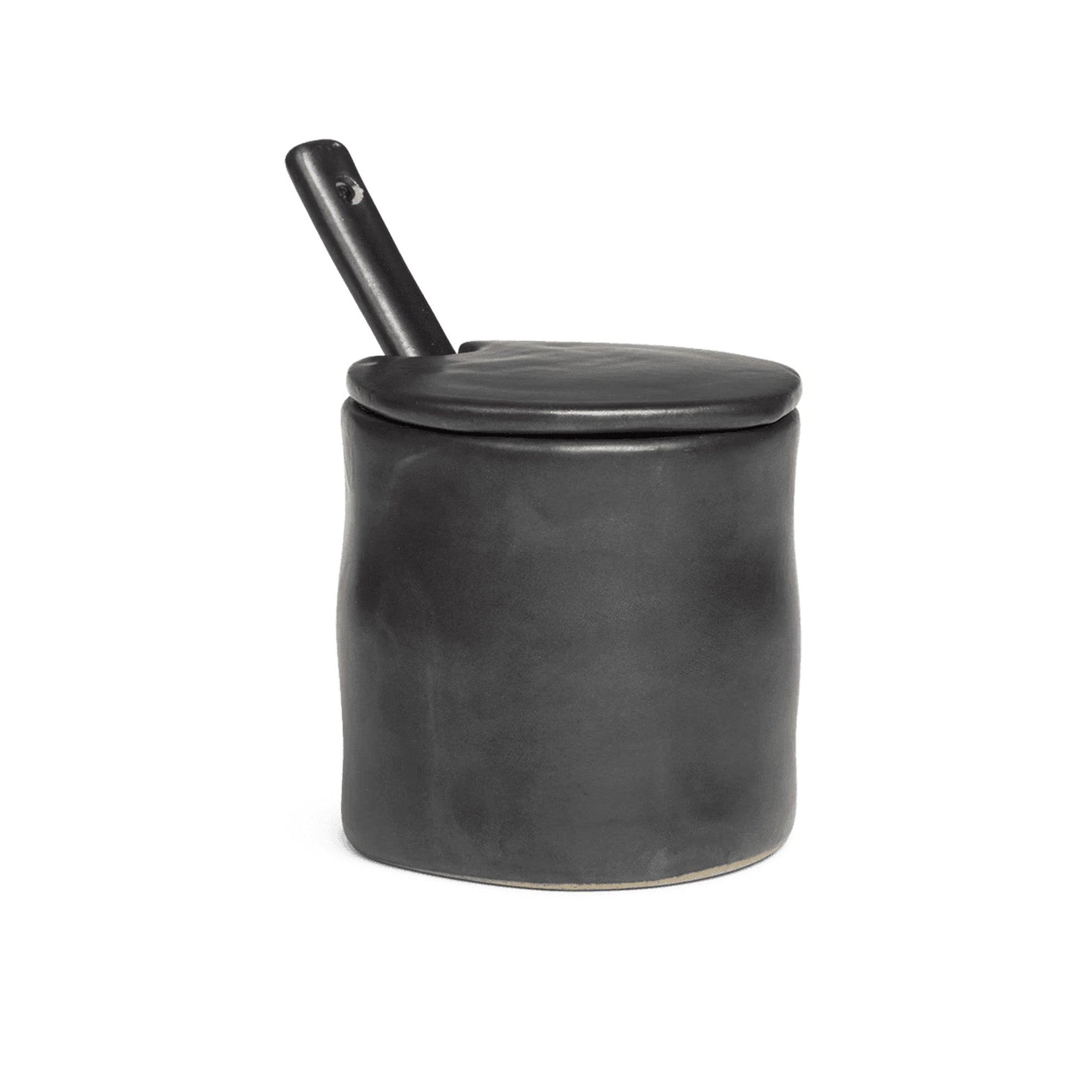 Behälter mit Löffel FLOW schwarz