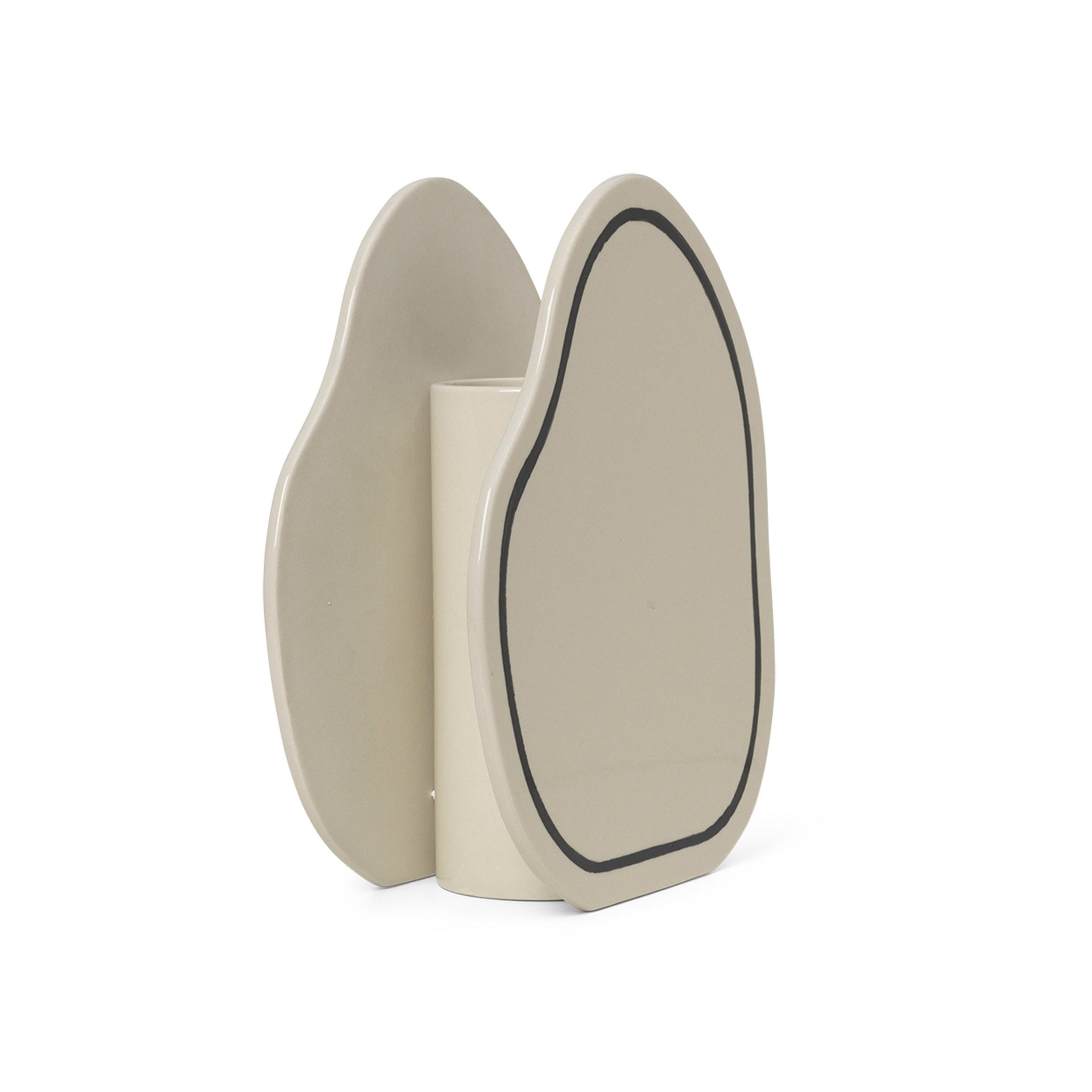 Wazon PASTE VASE ROUNDED złamana biel z czarnym wzorem