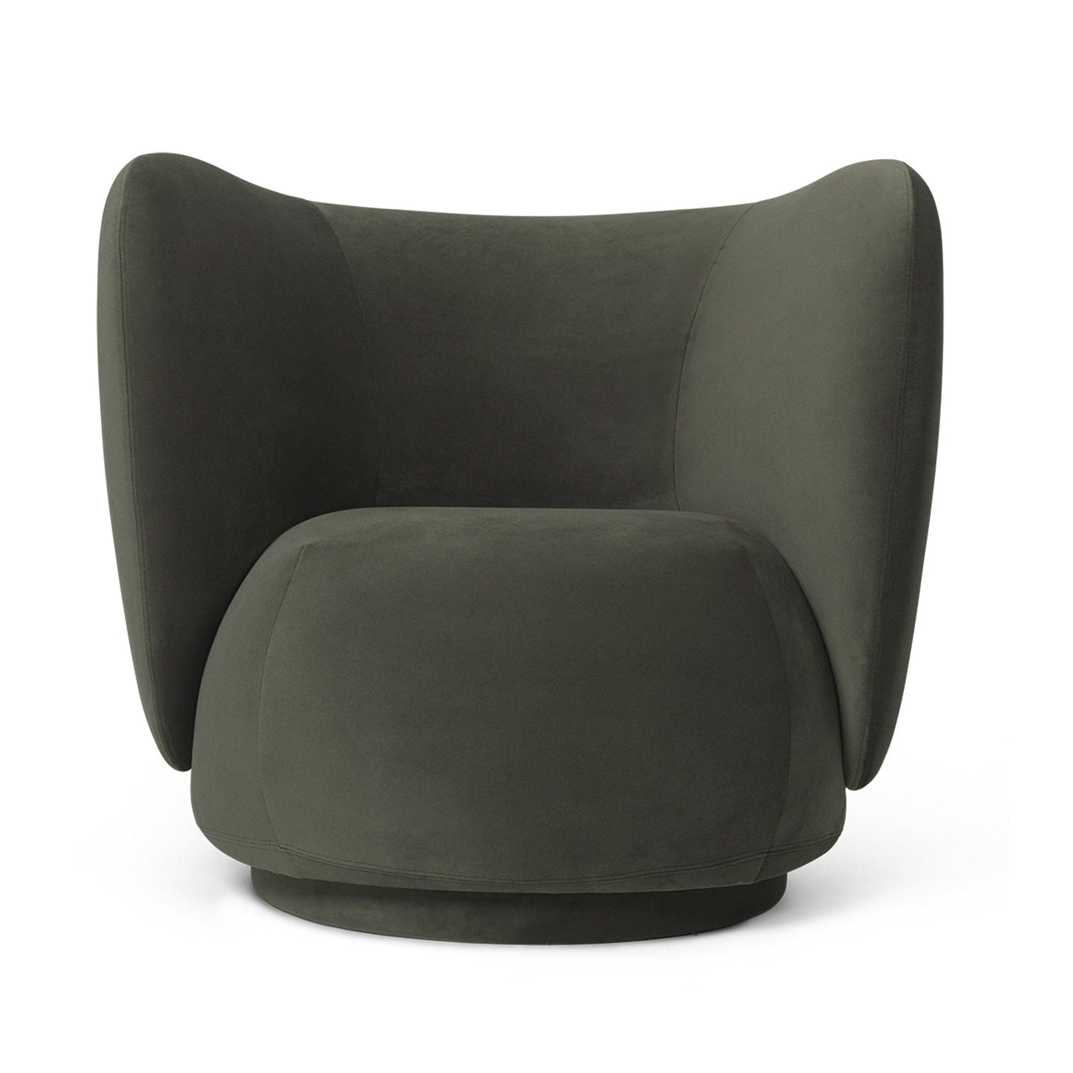 RICO LOUNGE Armchair Rich Velvet Dark Green
