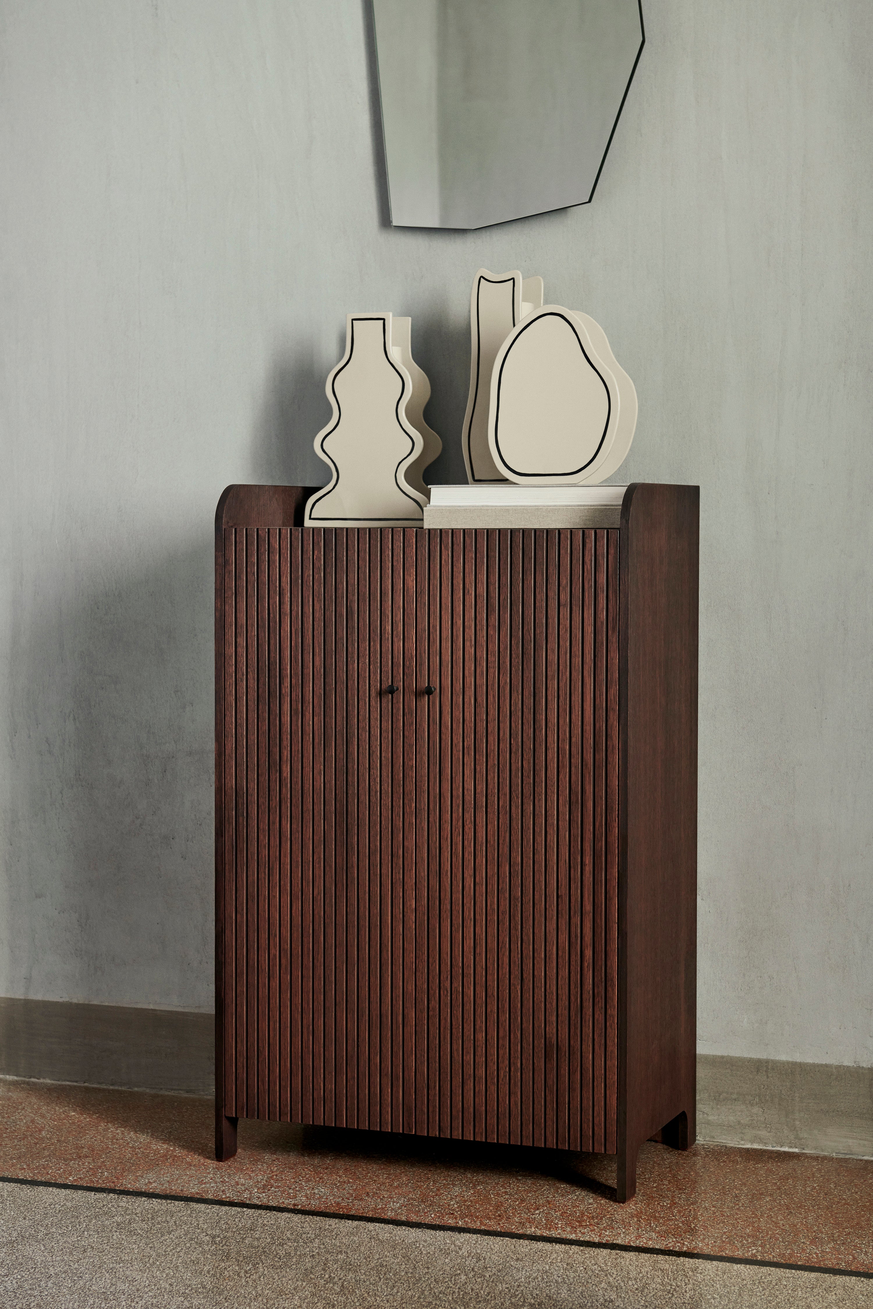 Wazon PASTE VASE ROUNDED złamana biel z czarnym wzorem